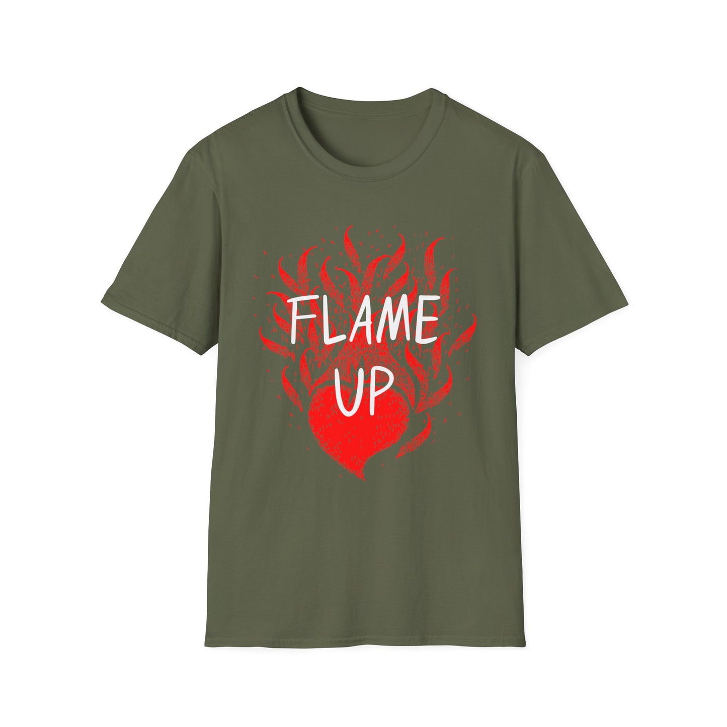 Fiery Motivation Unisex T-Shirt, Flame Up Graphic Tee, Gift for Fitness Lovers, Workout Apparel, Casual Wear