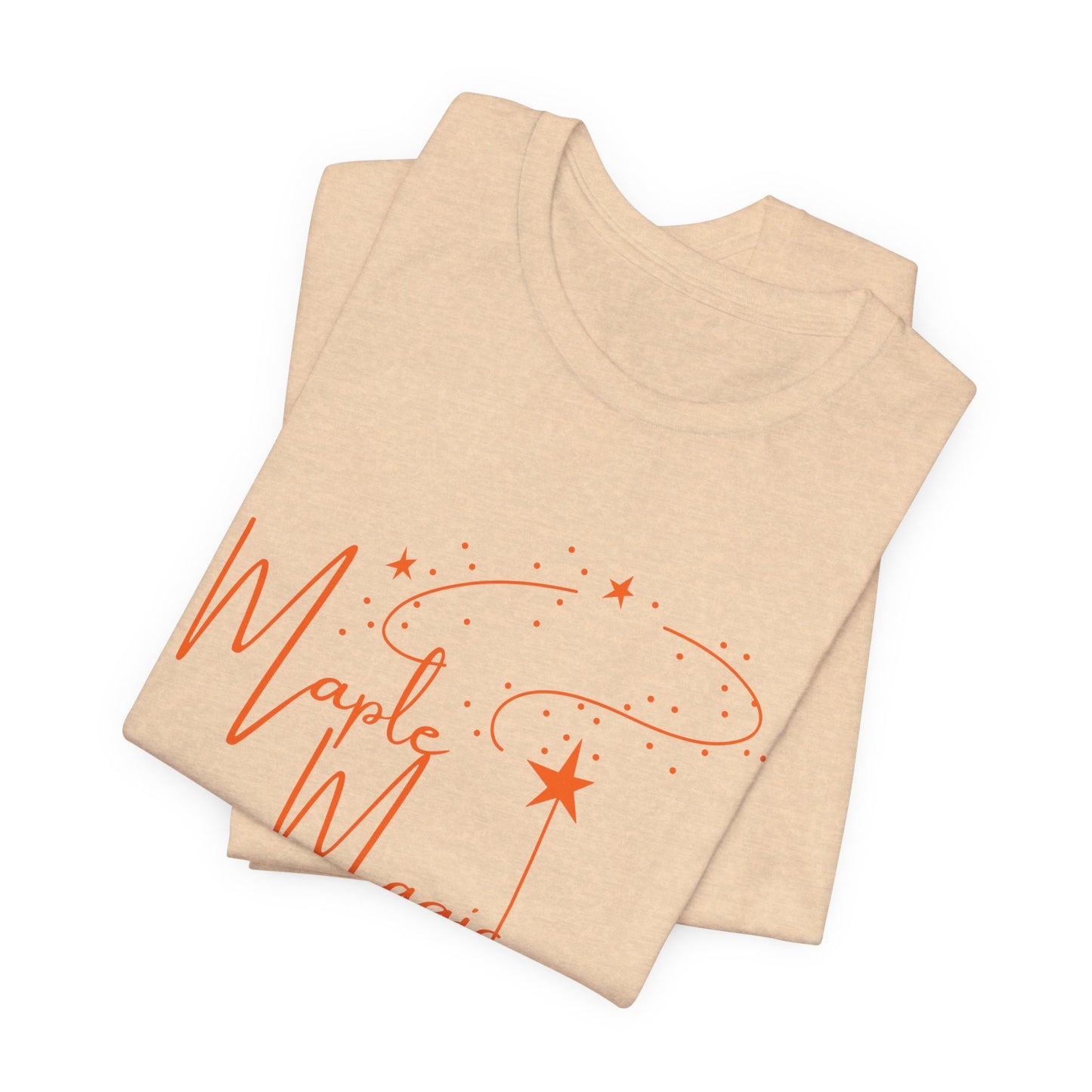 Maple Magic Unisex Tee, Cute Graphic Shirt, Fall Apparel, Seasonal Gift, Nature Lover T-Shirt, Cozy Vibes Fashion