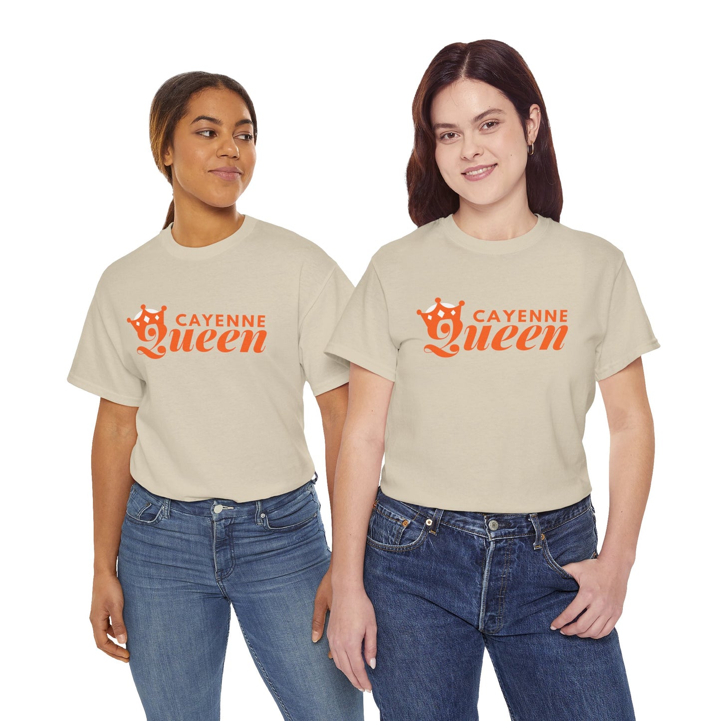 Cayenne Queen Unisex Heavy Cotton Tee, Casual Wear, Gift for Her, Birthday Shirt, Fun Quote Tee, Soft Cotton Top
