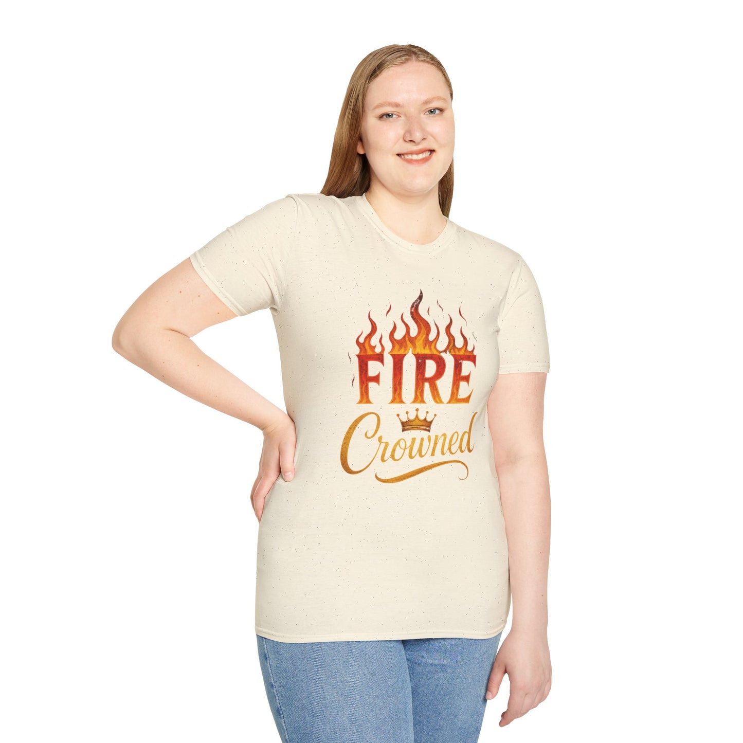 Fire Crowned Unisex Softstyle T-Shirt | Summer Vibes Tee, Gift for Him/Her, Festival Shirt, Casual Wear, Birthday Apparel