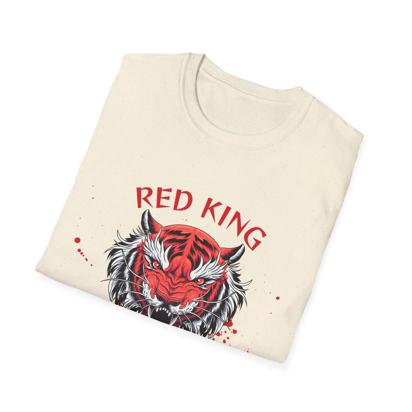 Fierce Red King Tiger T-Shirt, Bold Graphic Tee, Unisex Apparel, Streetwear Style, Gift for Animal Lovers