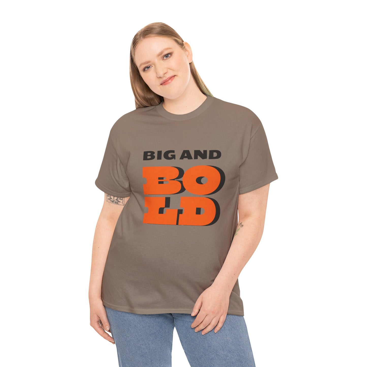 Big and Bold Unisex Heavy Cotton Tee, Casual Wear, Street Style, Gift for Him/Her, Everyday Comfort, Graphic Tee