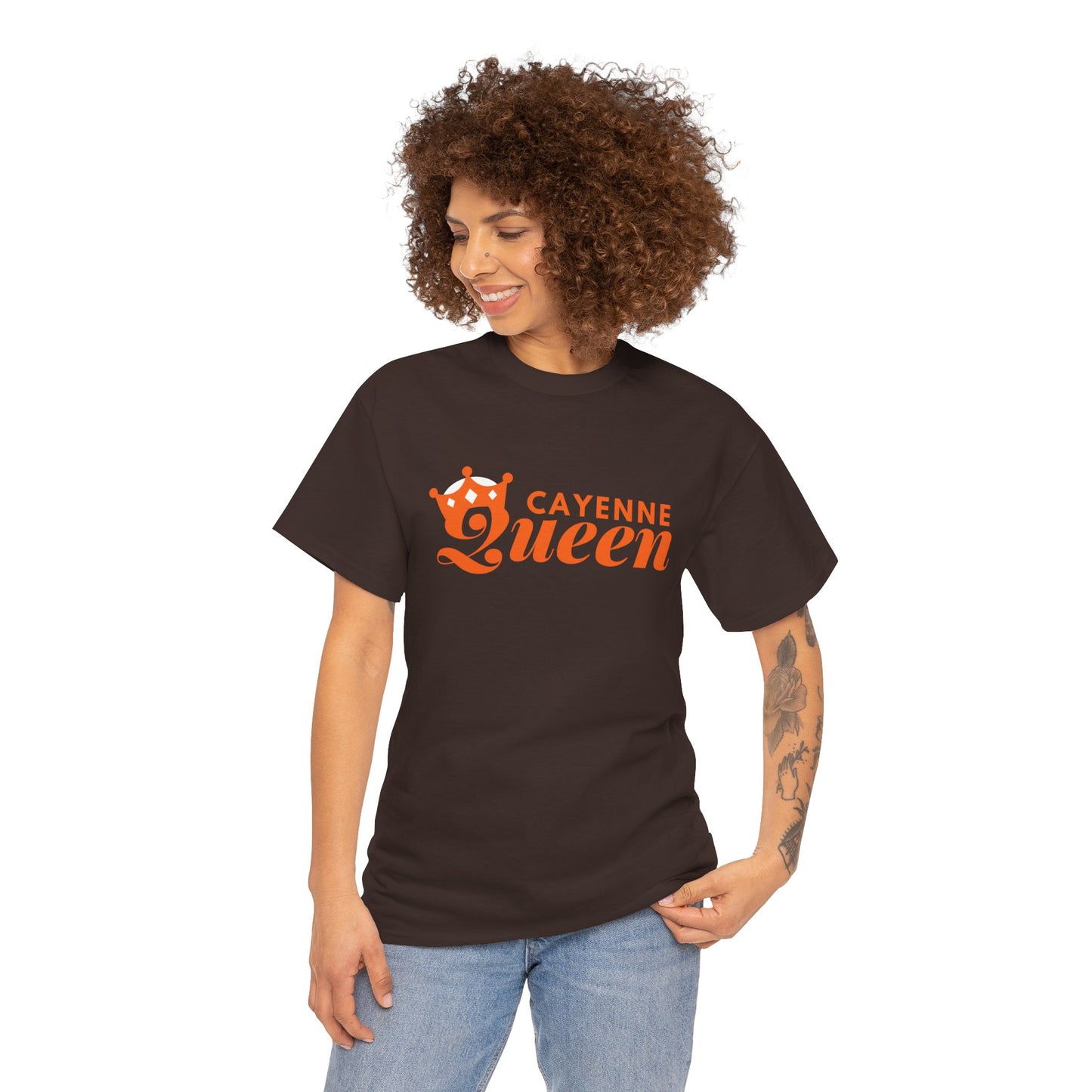 Cayenne Queen Unisex Heavy Cotton Tee, Casual Wear, Gift for Her, Birthday Shirt, Fun Quote Tee, Soft Cotton Top