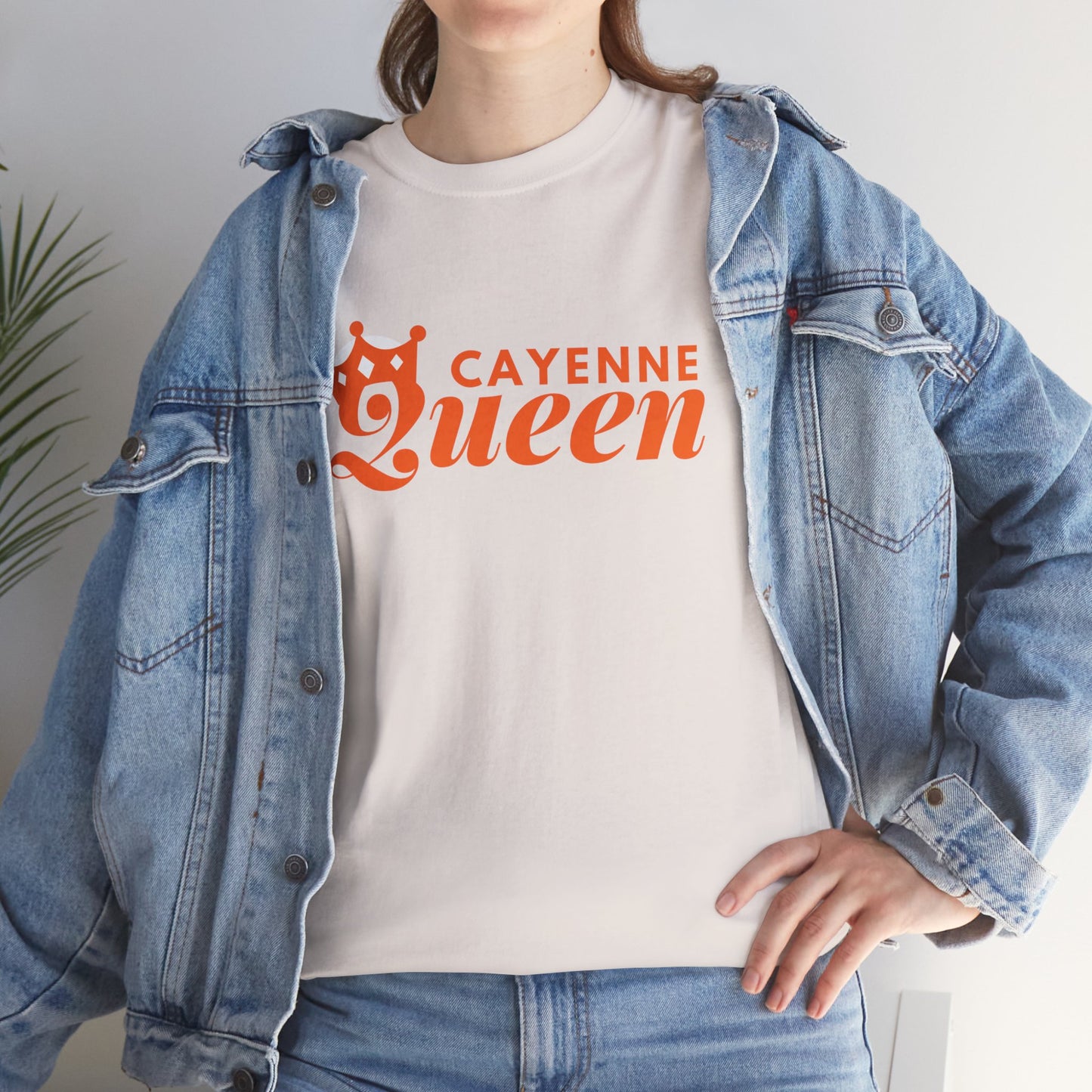 Cayenne Queen Unisex Heavy Cotton Tee, Casual Wear, Gift for Her, Birthday Shirt, Fun Quote Tee, Soft Cotton Top