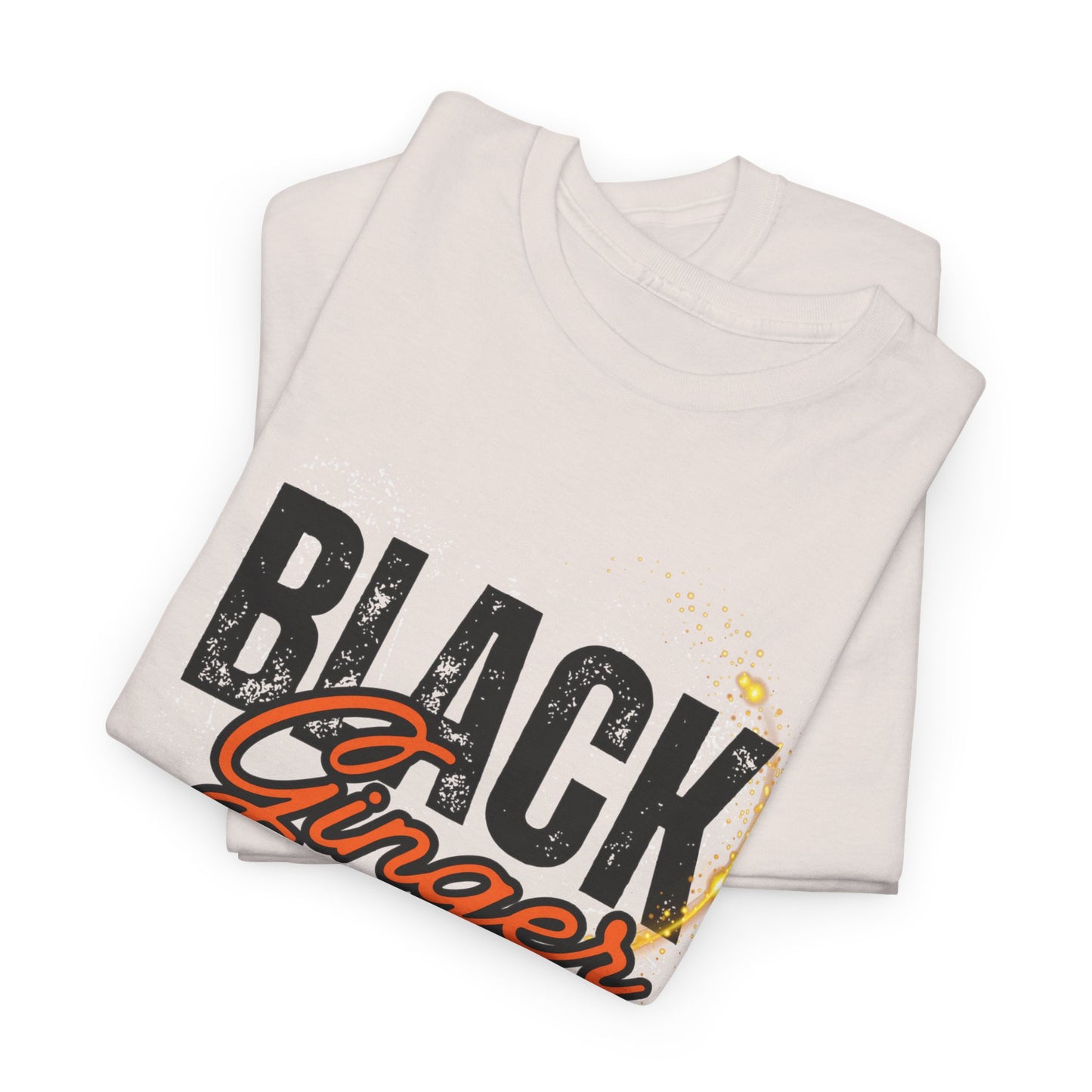 Unisex Heavy Cotton Tee with 'Black Ginger Magic' Design, Empowering Gift for Witches, Everyday Wear, Festivals, Spirituality