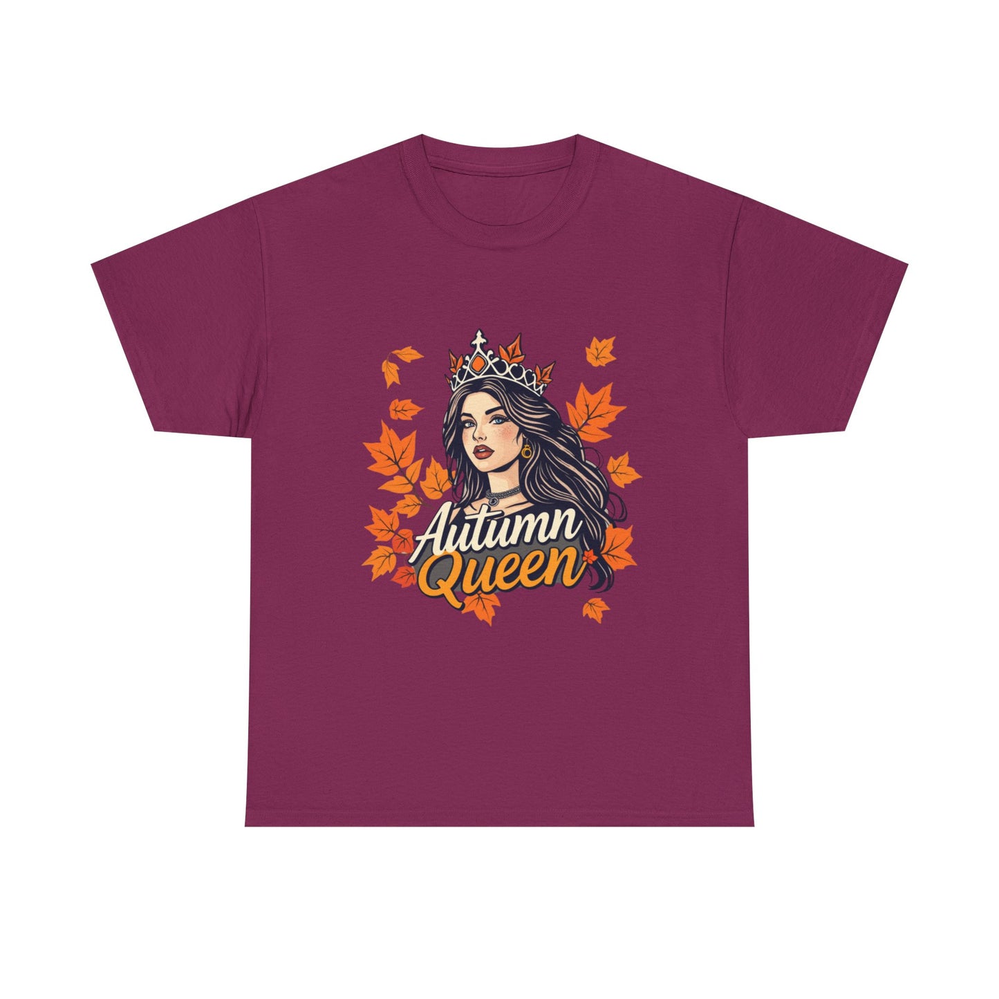 Autumn Queen Heavy Cotton Tee, Cozy Fall Shirt, Seasonal Fashion, Gift for Her, Fall Wardrobe Essential