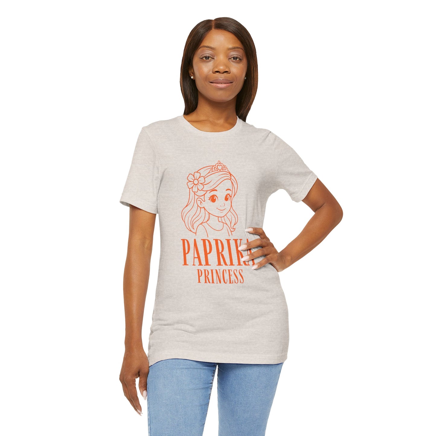 Paprika Princess Unisex Tee - Cute Graphic T-Shirt for Girls, Fun Casual Wear, Birthday Gift, Princess Theme, Gift for Kids