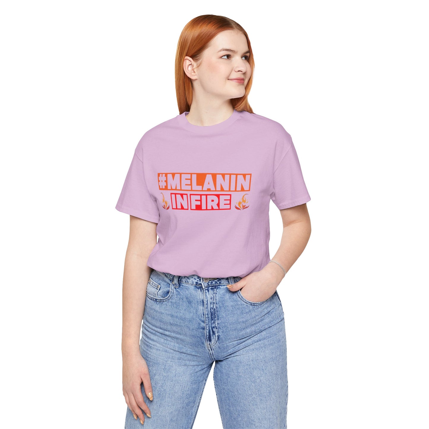 #MELANIN IN FIRE Unisex Jersey Tee, Summer Fashion, Afrocentric Shirt, Gift for Her, All-Occasion Top, Urban Lifestyle Wear