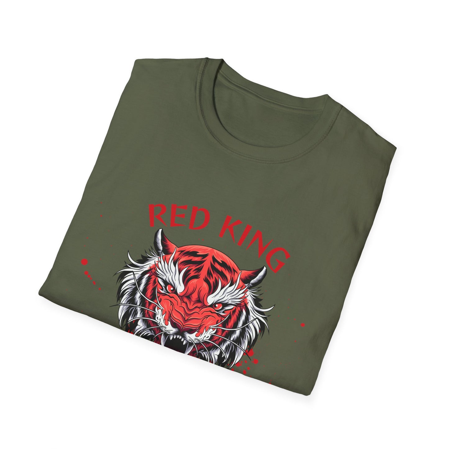 Fierce Red King Tiger T-Shirt, Bold Graphic Tee, Unisex Apparel, Streetwear Style, Gift for Animal Lovers