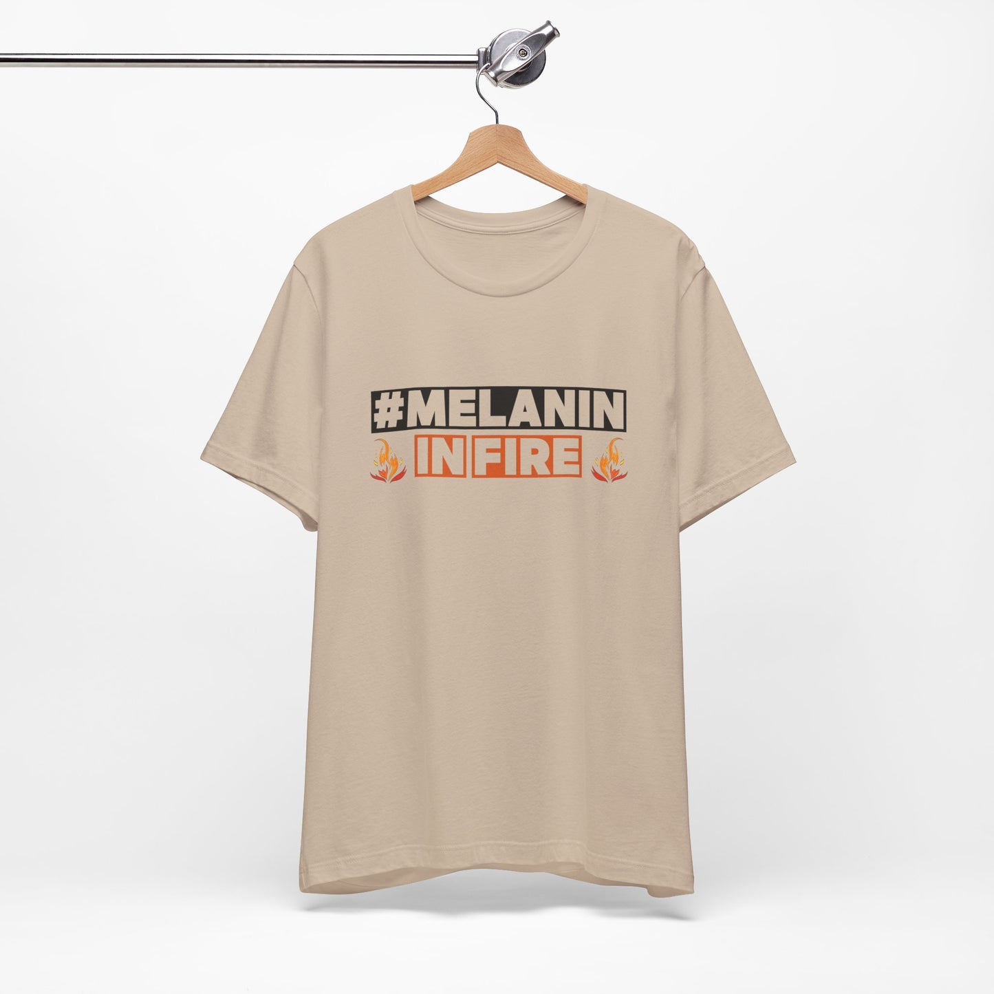#MELANIN IN FIRE Tee - Empowering Unisex Jersey Short Sleeve, Black History Month, Gift for Friends, Pride Apparel, Urban Fashion