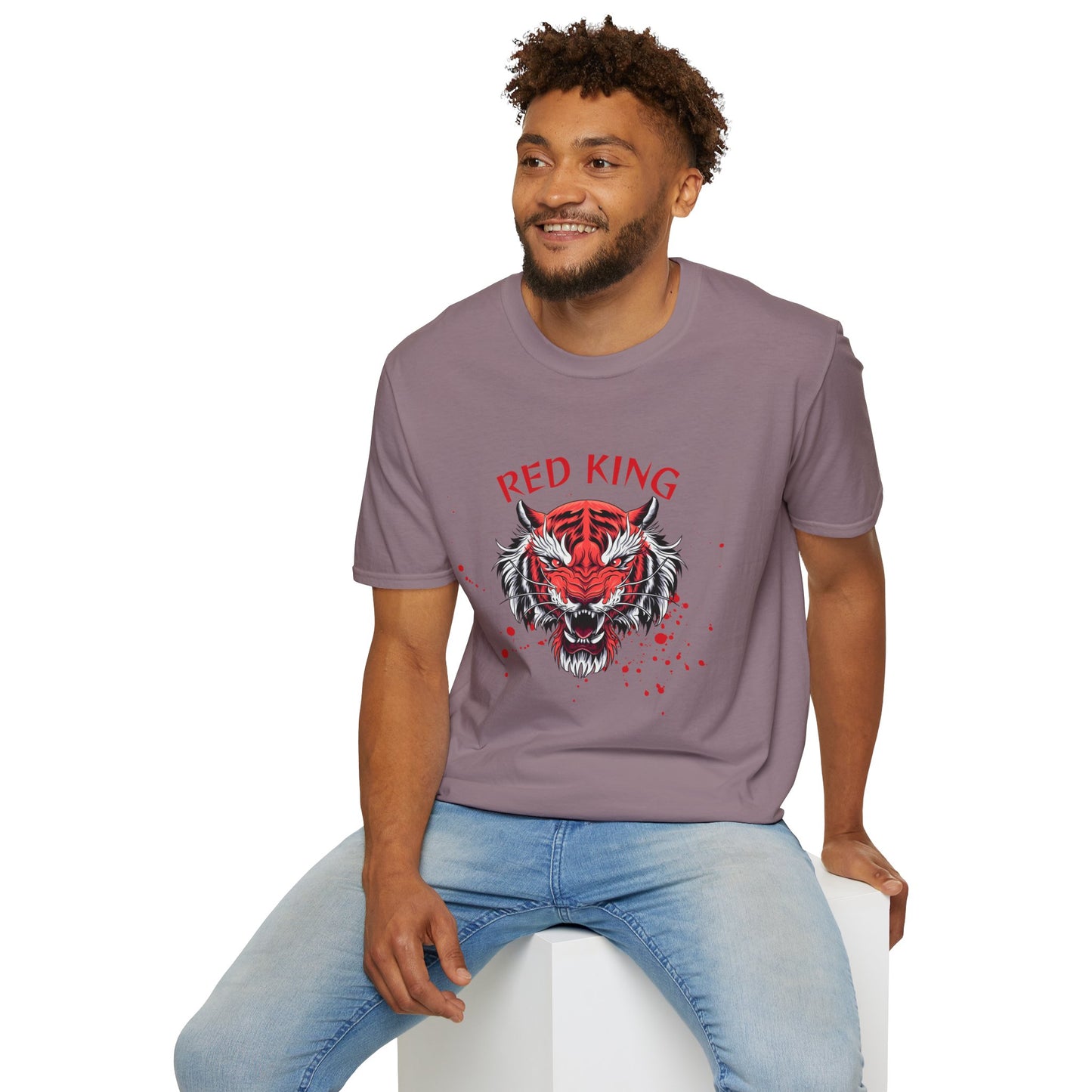 Fierce Red King Tiger T-Shirt, Bold Graphic Tee, Unisex Apparel, Streetwear Style, Gift for Animal Lovers
