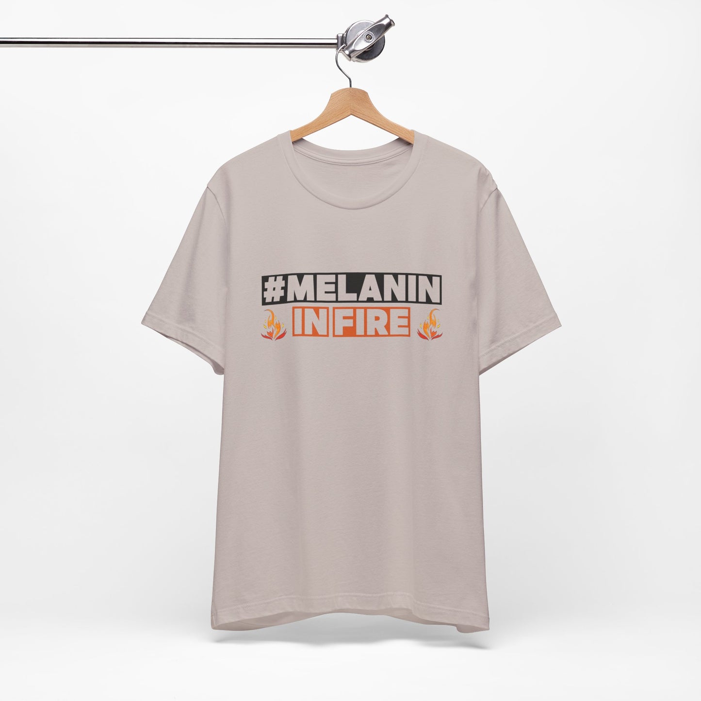 #MELANIN IN FIRE Tee - Empowering Unisex Jersey Short Sleeve, Black History Month, Gift for Friends, Pride Apparel, Urban Fashion