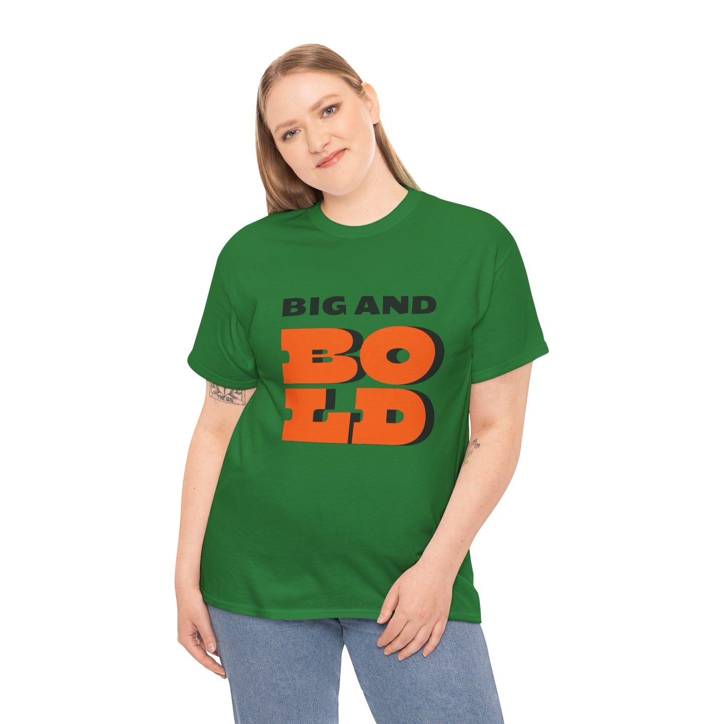 Big and Bold Unisex Heavy Cotton Tee, Casual Wear, Street Style, Gift for Him/Her, Everyday Comfort, Graphic Tee