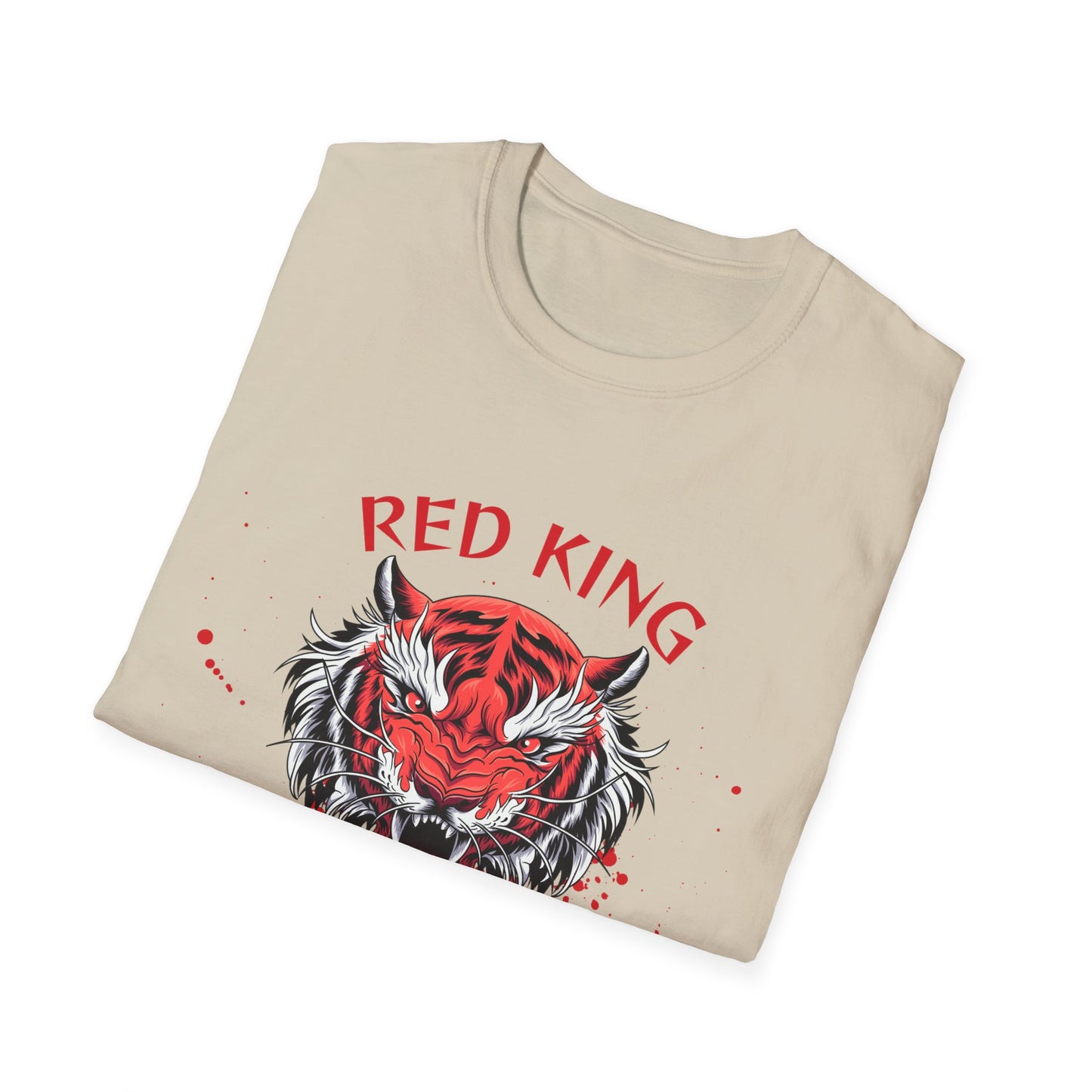 Fierce Red King Tiger T-Shirt, Bold Graphic Tee, Unisex Apparel, Streetwear Style, Gift for Animal Lovers