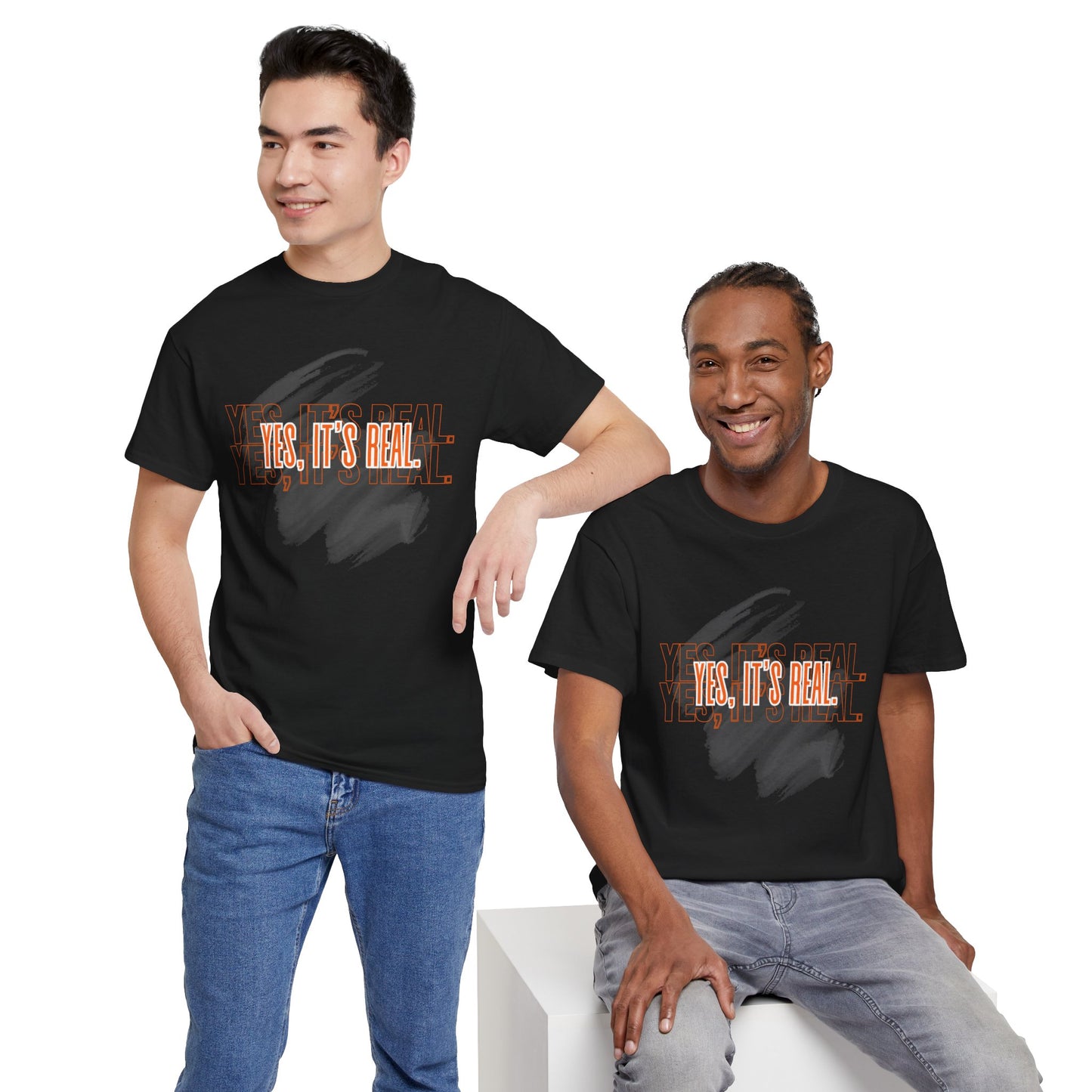 Yes, It's Real Unisex Heavy Cotton Tee - Casual Wear, Gift for Friends, Fashion Statement, Everyday Comfort, Trendy Apparel