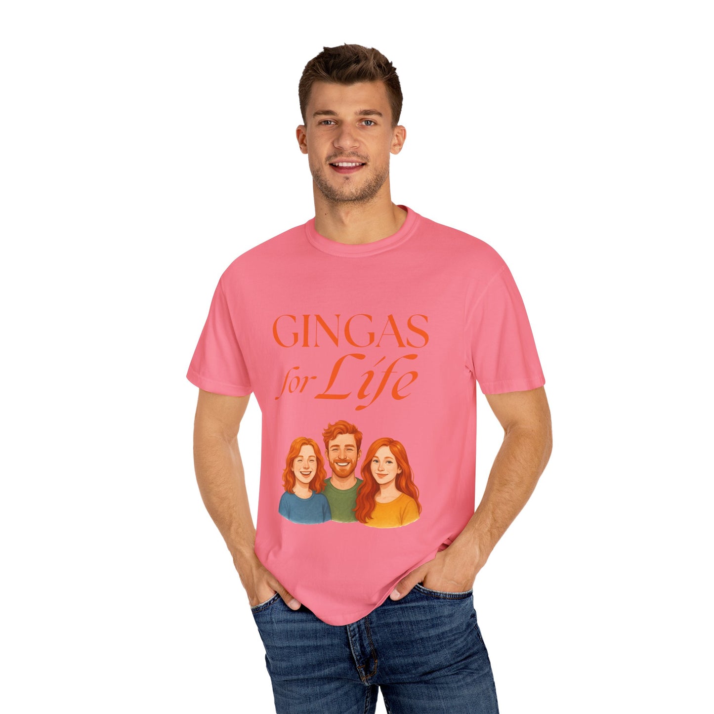 Gingas for Life T-Shirt, Fun T-Shirt for Redheads, Unisex Gift for Friends, Casual Wear, Celebration Tee