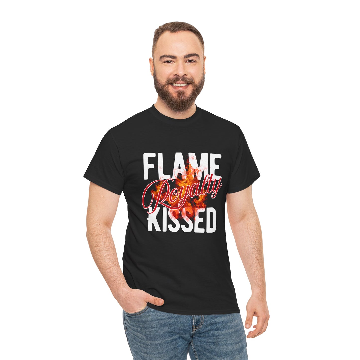 Flame Kissed Unisex Heavy Cotton Tee - Trendy Graphic Tee, Streetwear Fashion, Gift for Him/Her, Casual Outfit Staple, Statement Shirt