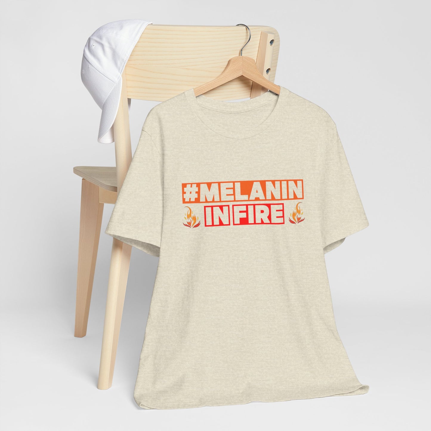 #MELANIN IN FIRE Unisex Jersey Tee, Summer Fashion, Afrocentric Shirt, Gift for Her, All-Occasion Top, Urban Lifestyle Wear