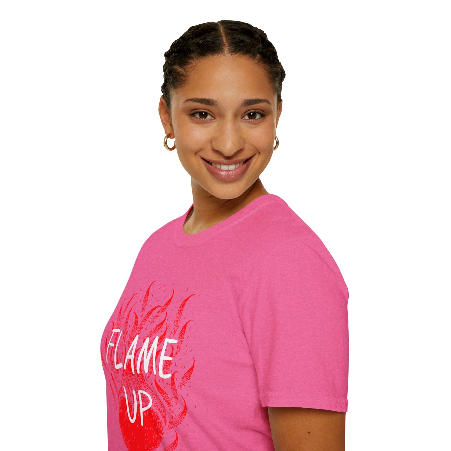 Fiery Motivation Unisex T-Shirt, Flame Up Graphic Tee, Gift for Fitness Lovers, Workout Apparel, Casual Wear