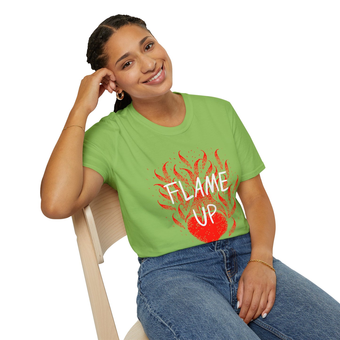 Fiery Motivation Unisex T-Shirt, Flame Up Graphic Tee, Gift for Fitness Lovers, Workout Apparel, Casual Wear