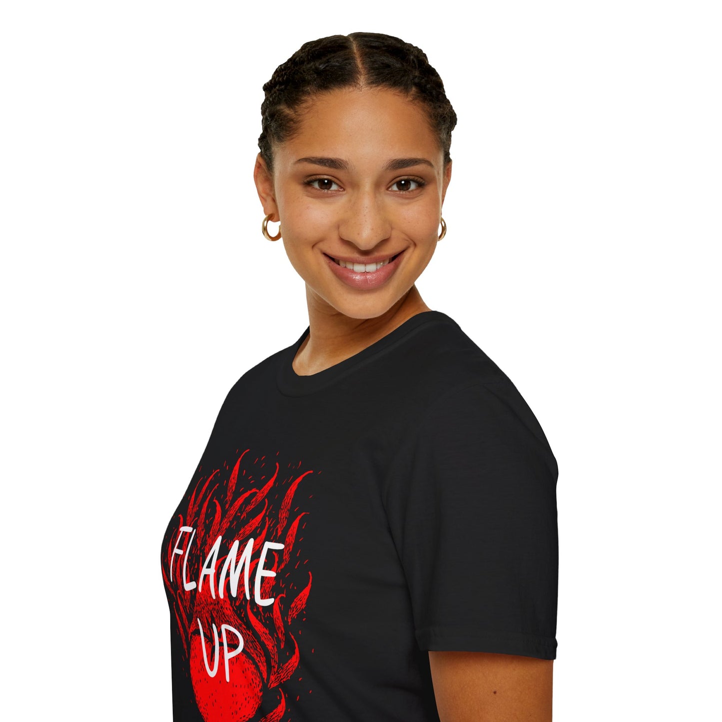 Fiery Motivation Unisex T-Shirt, Flame Up Graphic Tee, Gift for Fitness Lovers, Workout Apparel, Casual Wear