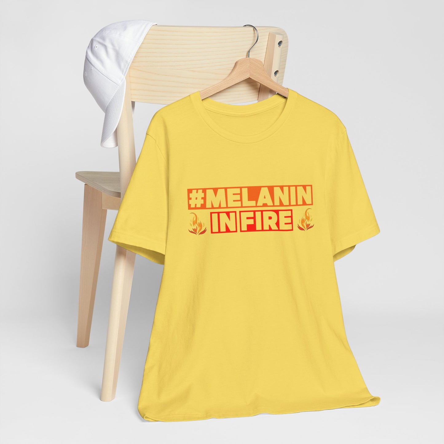 #MELANIN IN FIRE Unisex Jersey Tee, Summer Fashion, Afrocentric Shirt, Gift for Her, All-Occasion Top, Urban Lifestyle Wear