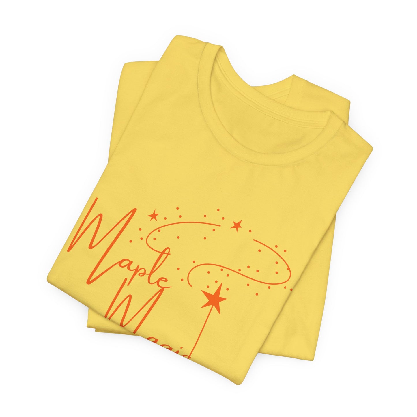 Maple Magic Unisex Tee, Cute Graphic Shirt, Fall Apparel, Seasonal Gift, Nature Lover T-Shirt, Cozy Vibes Fashion