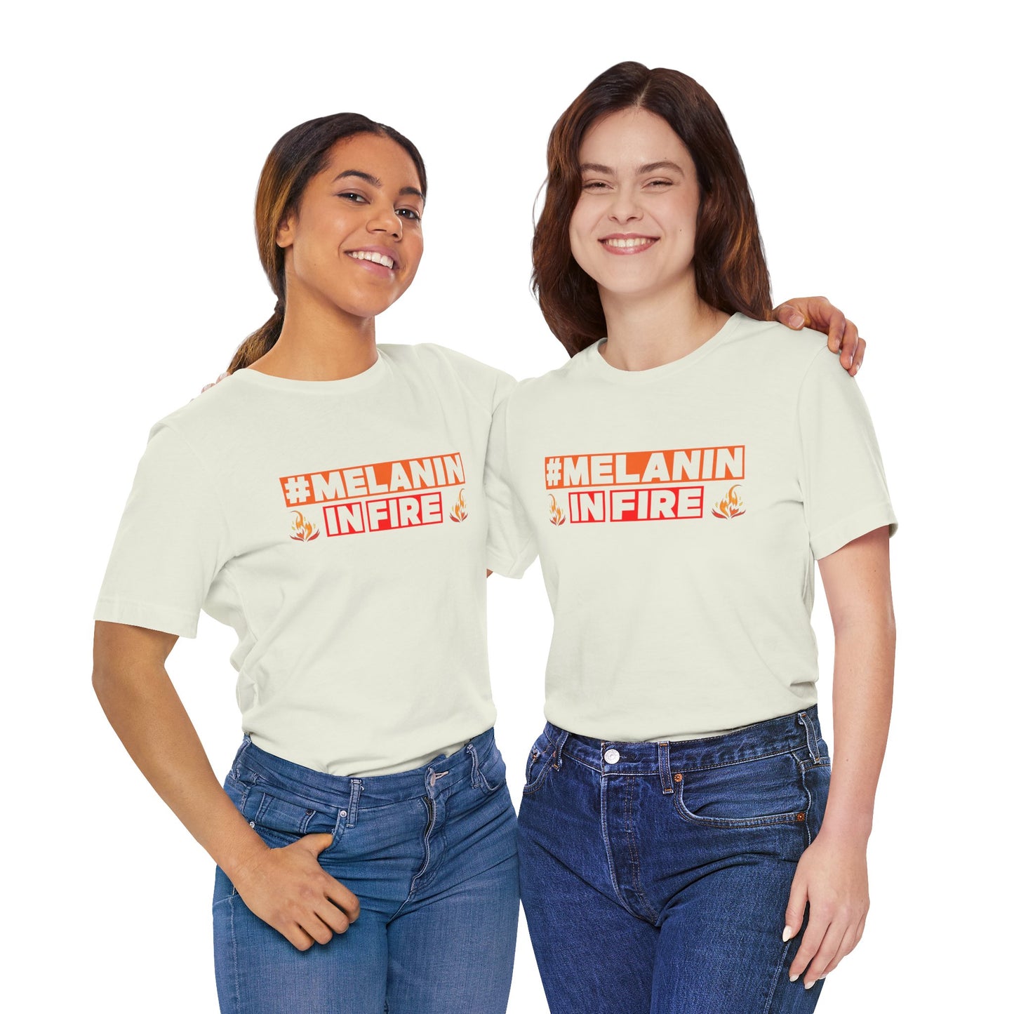 #MELANIN IN FIRE Unisex Jersey Tee, Summer Fashion, Afrocentric Shirt, Gift for Her, All-Occasion Top, Urban Lifestyle Wear