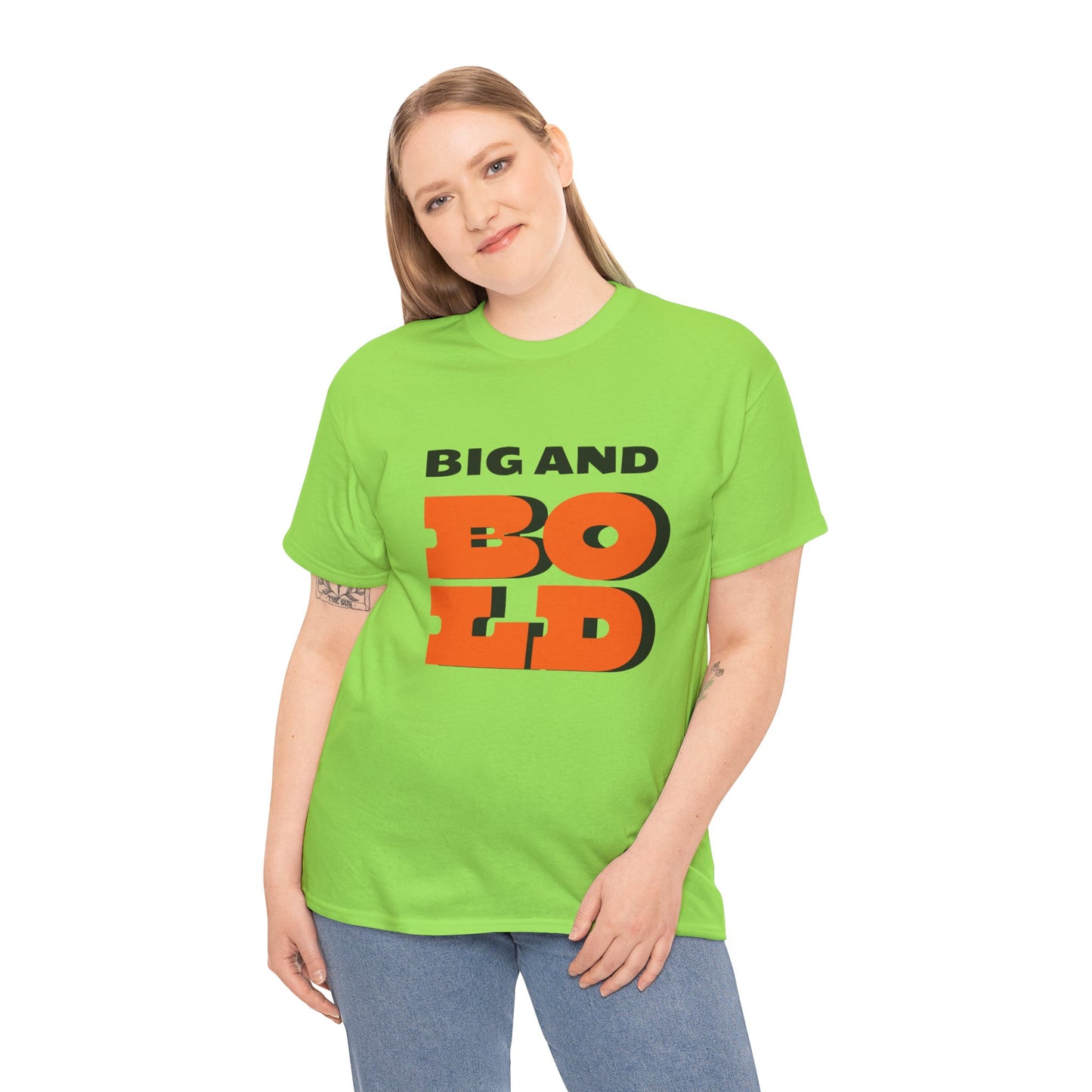 Big and Bold Unisex Heavy Cotton Tee, Casual Wear, Street Style, Gift for Him/Her, Everyday Comfort, Graphic Tee