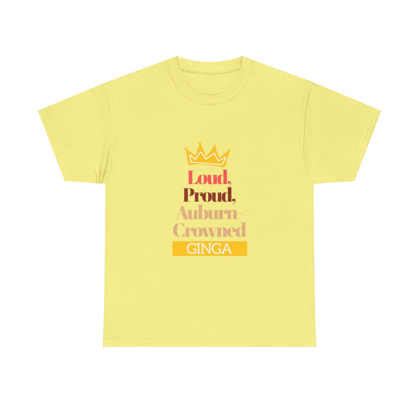 Proud Auburn Crowned Ginga T-Shirt - Unisex Heavy Cotton Tee, Gift for Her, Family Reunion, Birthday, Casual Wear, Motivational Tee