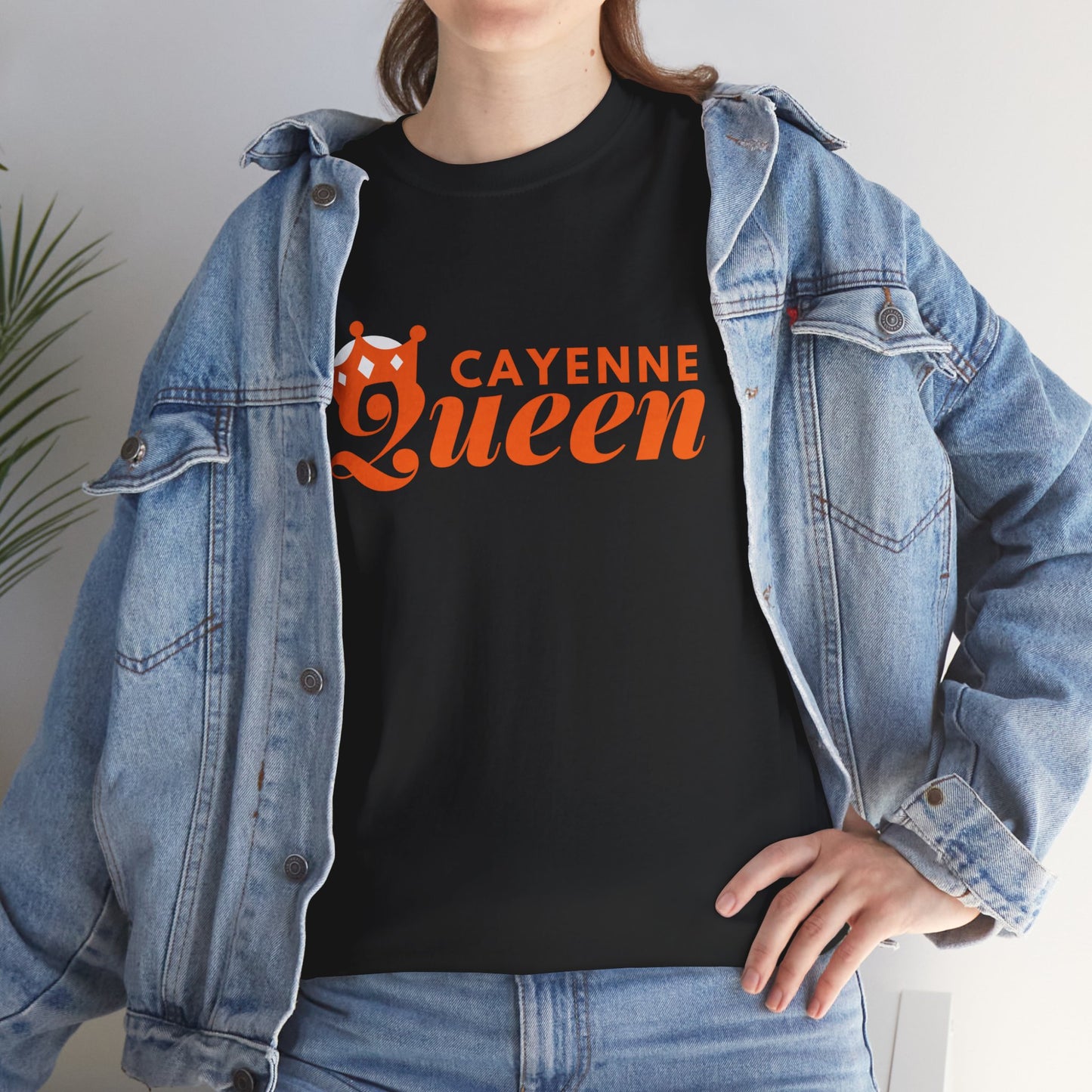 Cayenne Queen Unisex Heavy Cotton Tee, Casual Wear, Gift for Her, Birthday Shirt, Fun Quote Tee, Soft Cotton Top