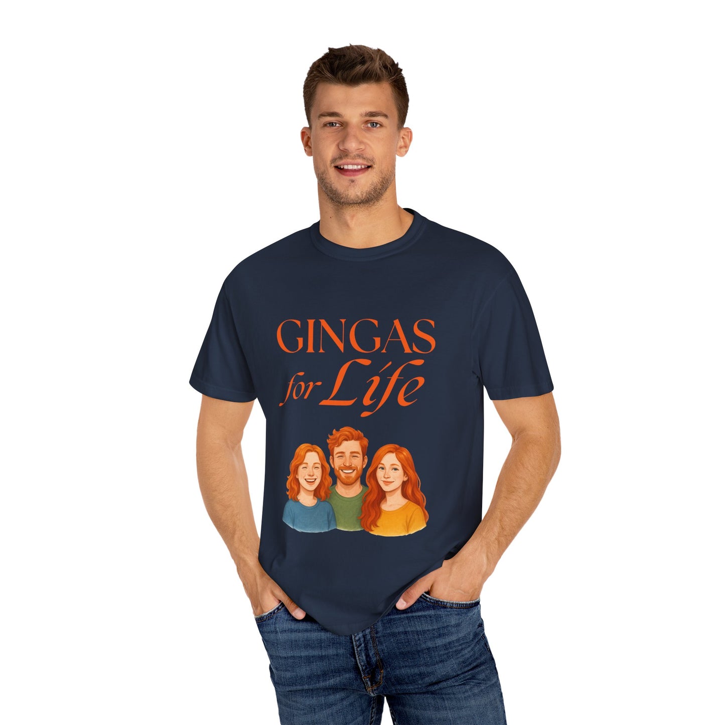 Gingas for Life T-Shirt, Fun T-Shirt for Redheads, Unisex Gift for Friends, Casual Wear, Celebration Tee