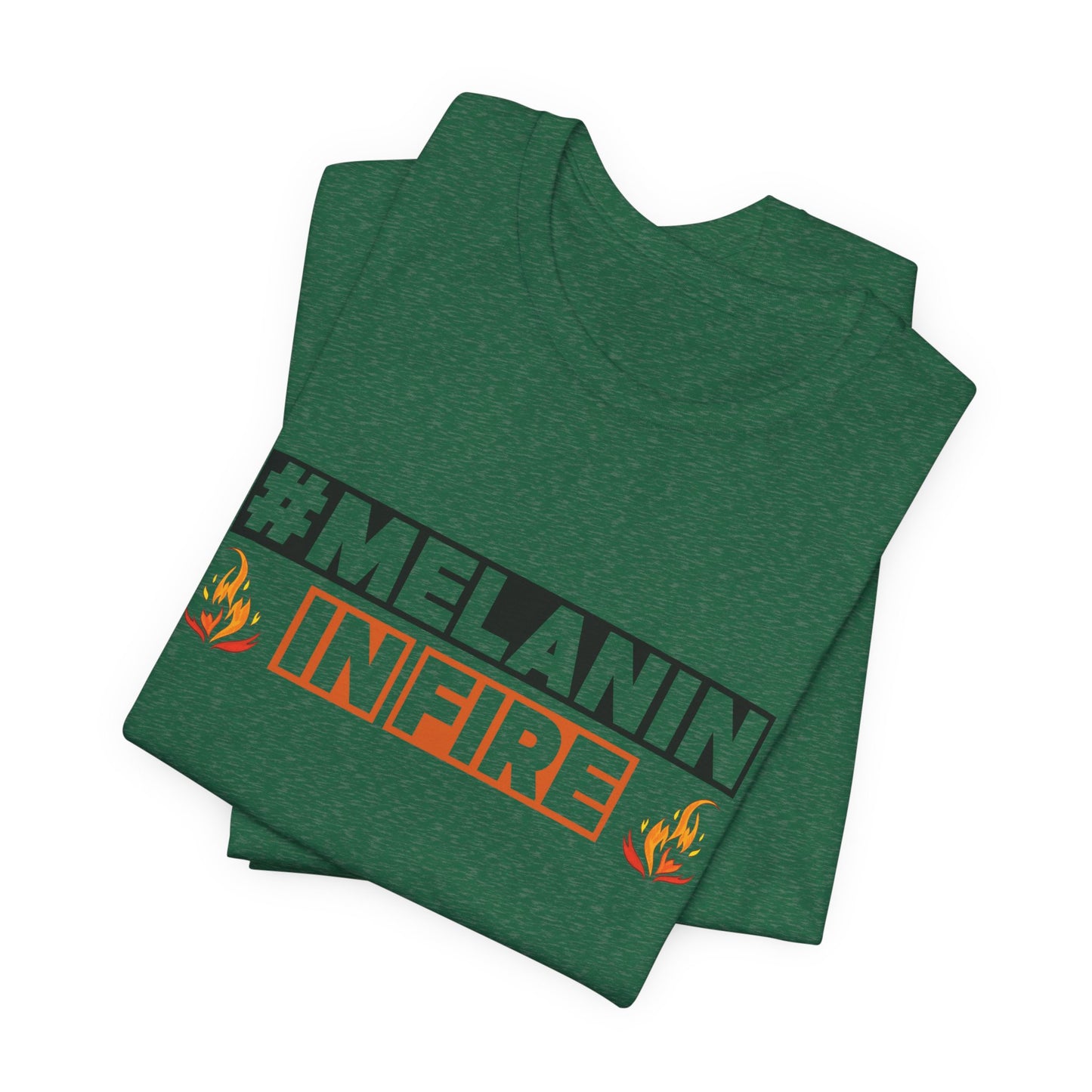 #MELANIN IN FIRE Tee - Empowering Unisex Jersey Short Sleeve, Black History Month, Gift for Friends, Pride Apparel, Urban Fashion