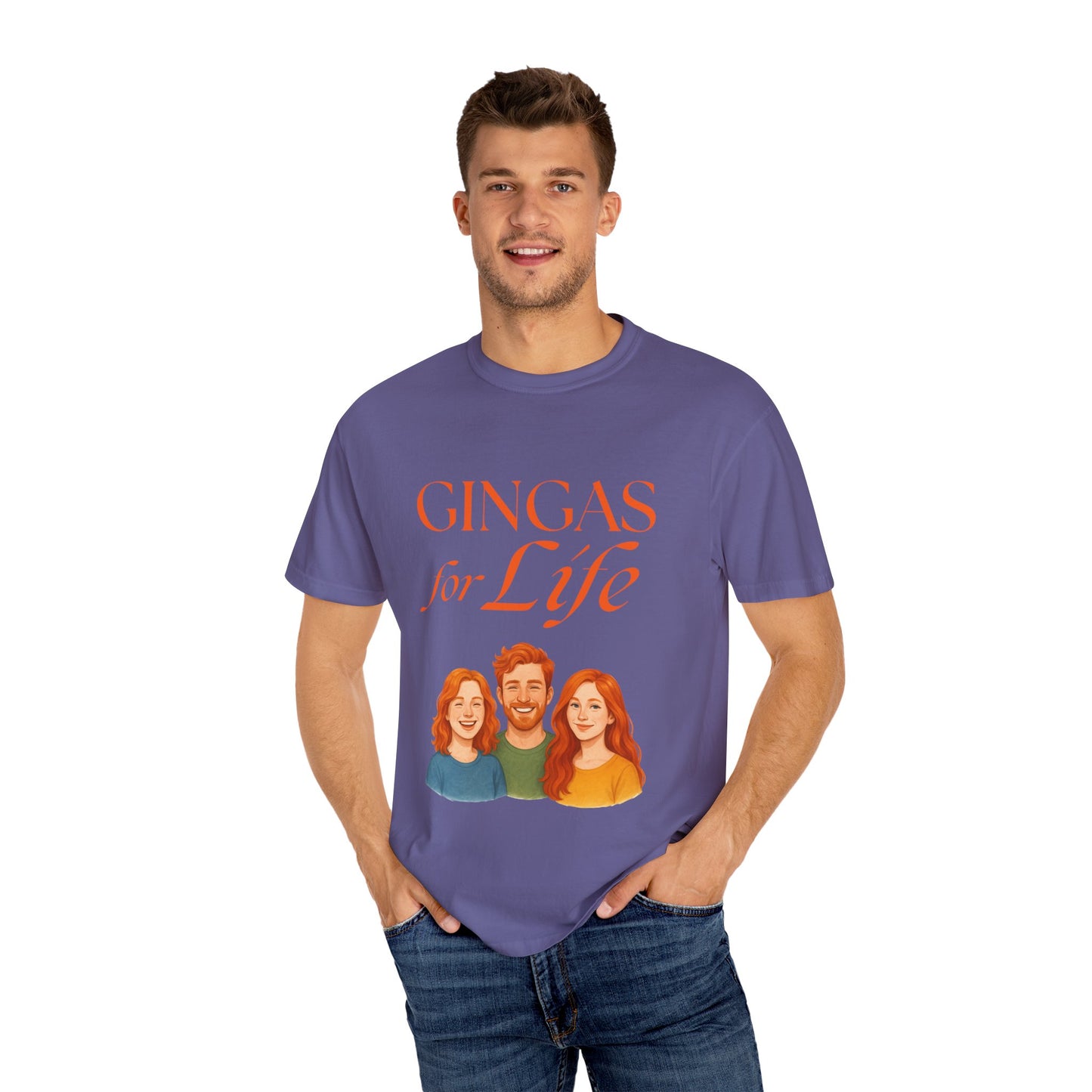 Gingas for Life T-Shirt, Fun T-Shirt for Redheads, Unisex Gift for Friends, Casual Wear, Celebration Tee