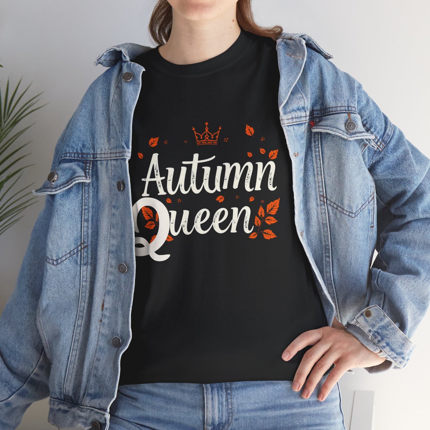 Autumn Queen Tee - Unisex Heavy Cotton T-Shirt, Fall Fashion, Seasonal Apparel, Gift for Her, Thanksgiving Style