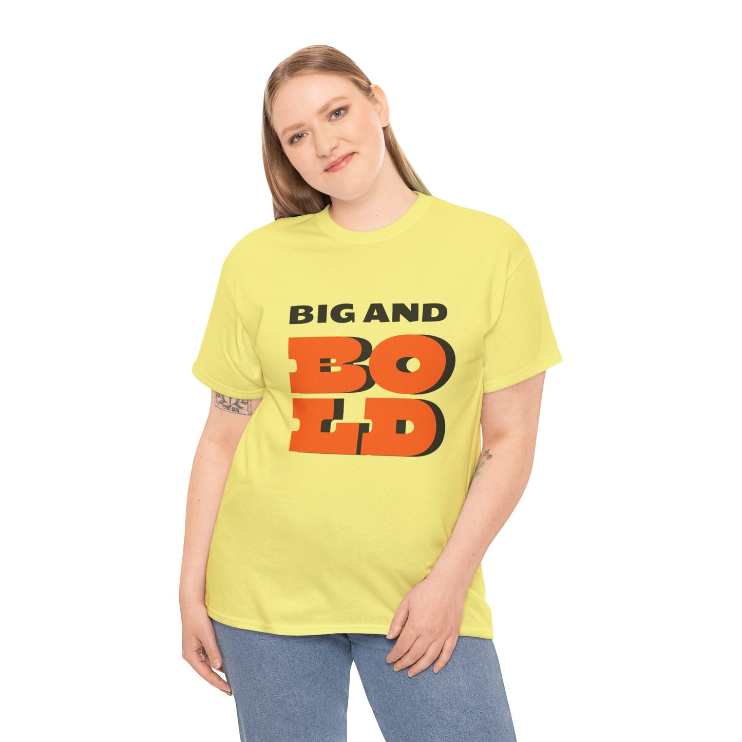 Big and Bold Unisex Heavy Cotton Tee, Casual Wear, Street Style, Gift for Him/Her, Everyday Comfort, Graphic Tee