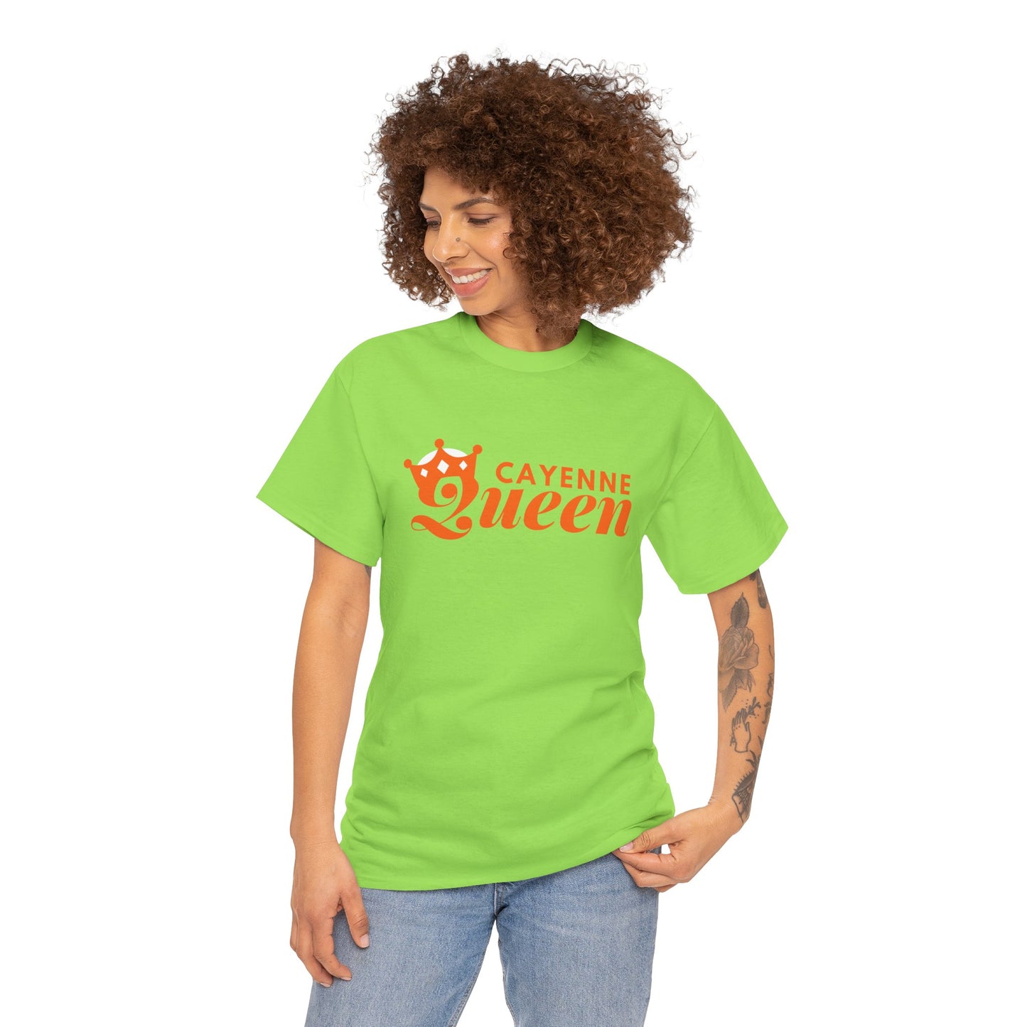 Cayenne Queen Unisex Heavy Cotton Tee, Casual Wear, Gift for Her, Birthday Shirt, Fun Quote Tee, Soft Cotton Top