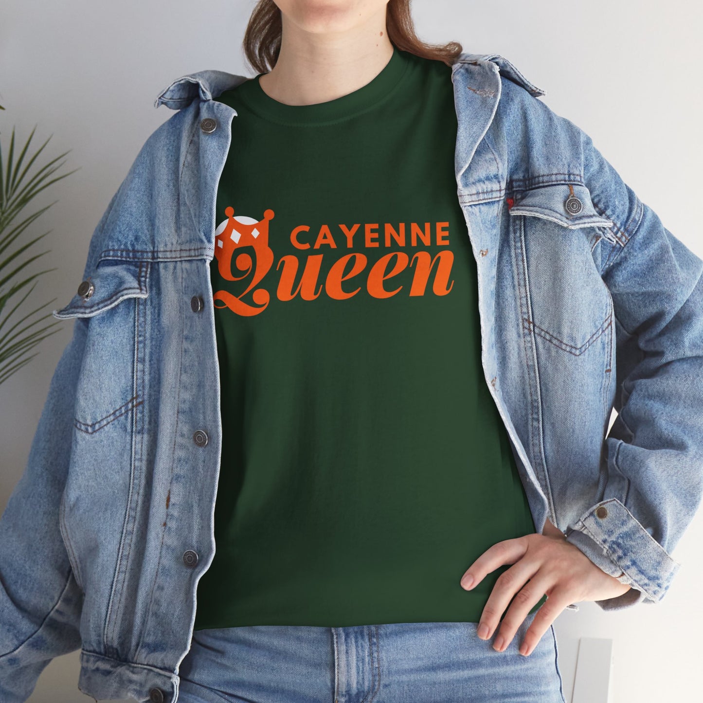 Cayenne Queen Unisex Heavy Cotton Tee, Casual Wear, Gift for Her, Birthday Shirt, Fun Quote Tee, Soft Cotton Top