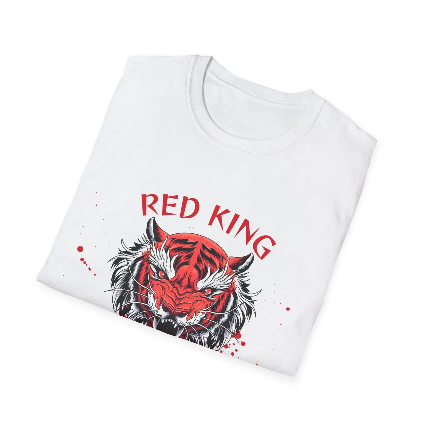 Fierce Red King Tiger T-Shirt, Bold Graphic Tee, Unisex Apparel, Streetwear Style, Gift for Animal Lovers