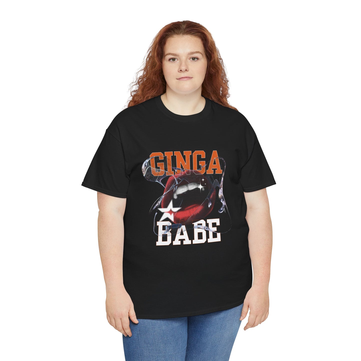 Ginga Babe Unisex Heavy Cotton Tee, Casual Graphic Shirt, Fun Streetwear, Perfect Gift for Birthdays, Festivals, Everyday Wear