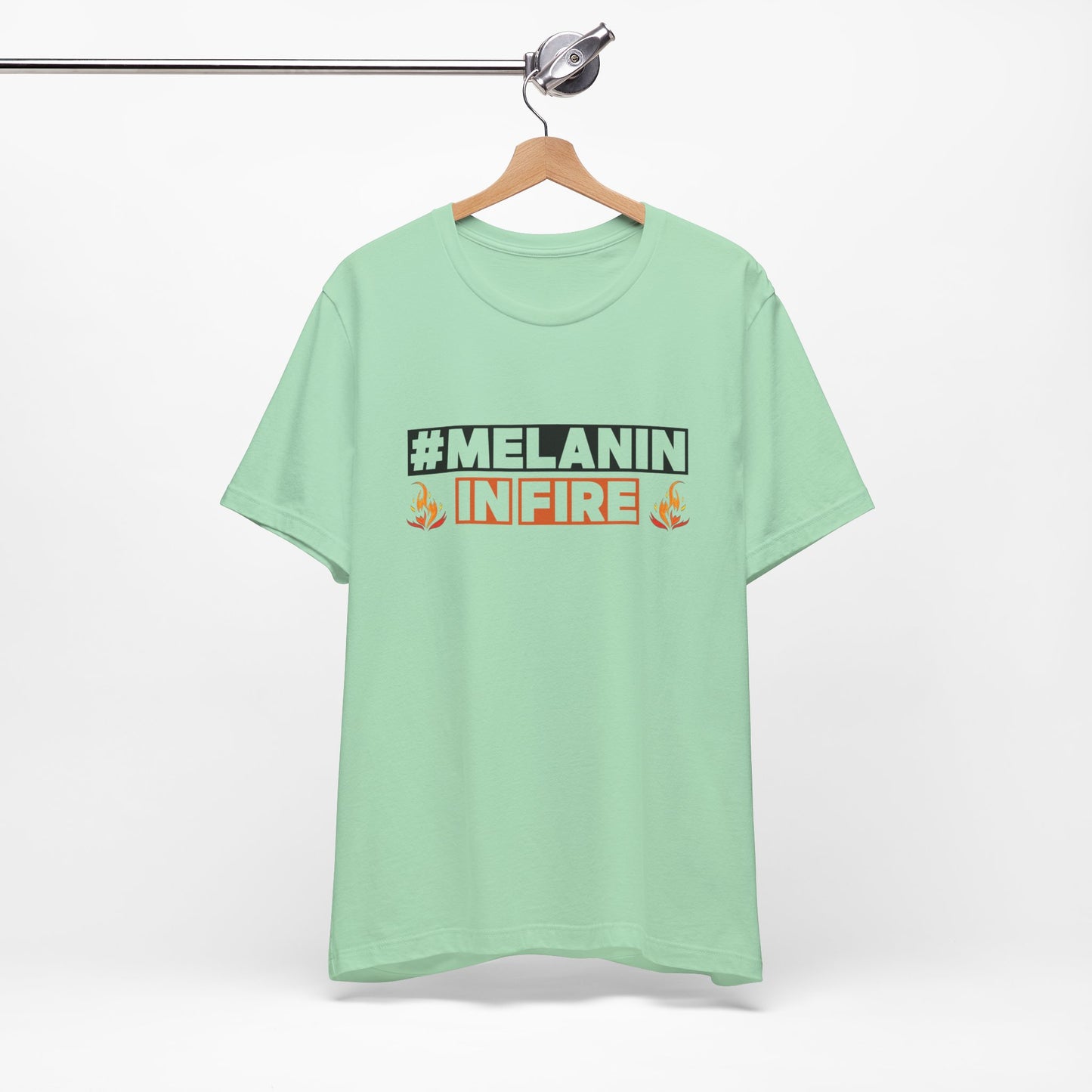 #MELANIN IN FIRE Tee - Empowering Unisex Jersey Short Sleeve, Black History Month, Gift for Friends, Pride Apparel, Urban Fashion