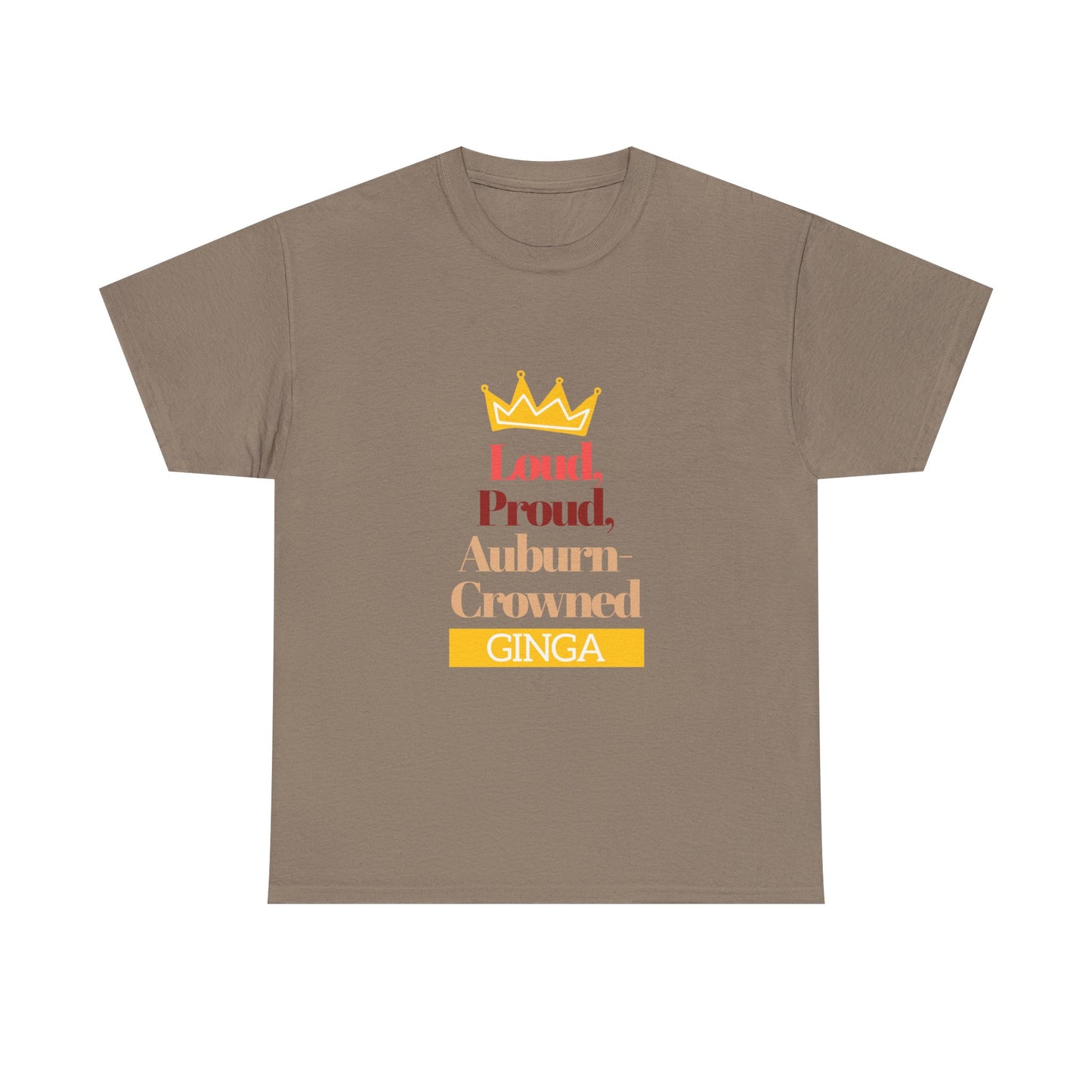 Proud Auburn Crowned Ginga T-Shirt - Unisex Heavy Cotton Tee, Gift for Her, Family Reunion, Birthday, Casual Wear, Motivational Tee