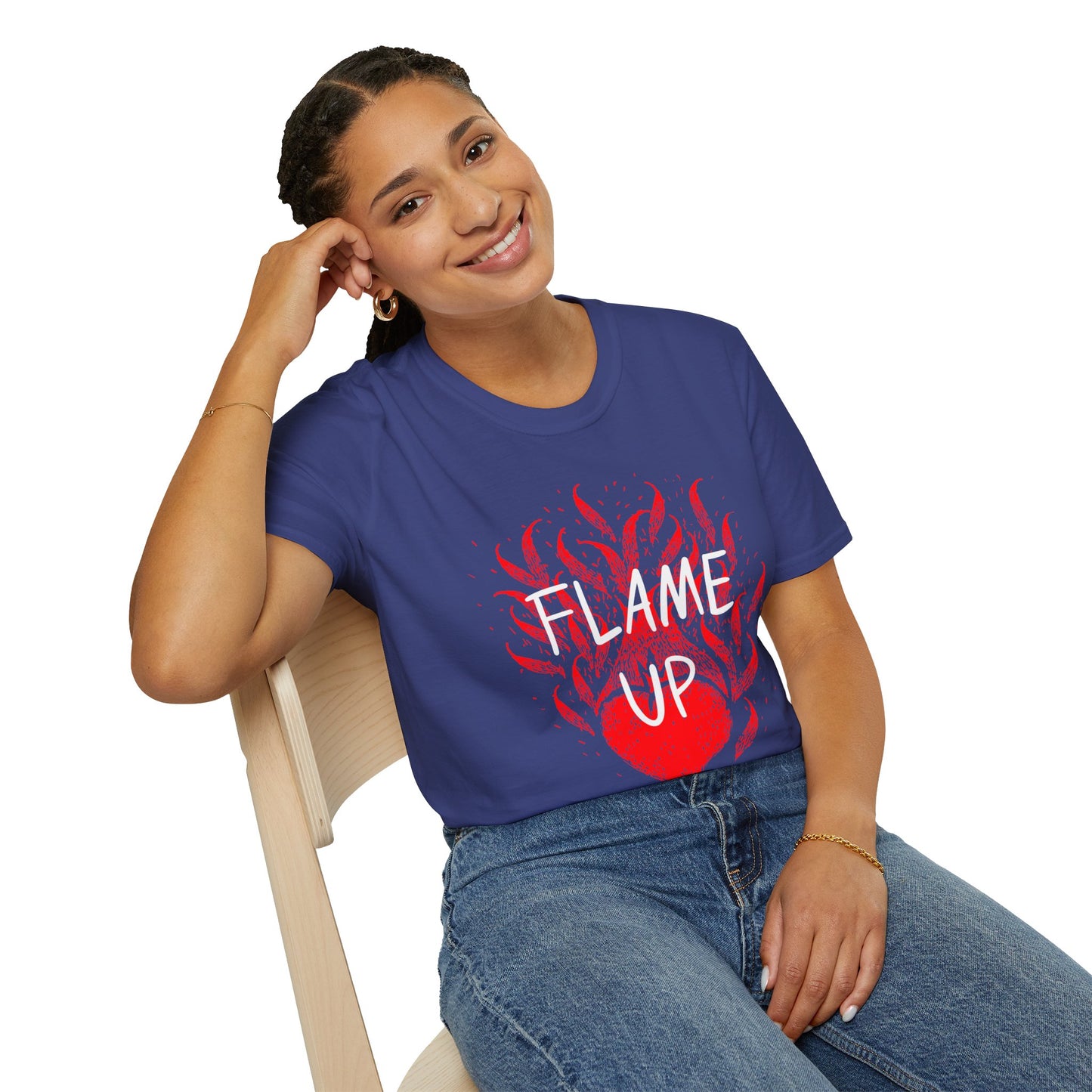 Fiery Motivation Unisex T-Shirt, Flame Up Graphic Tee, Gift for Fitness Lovers, Workout Apparel, Casual Wear