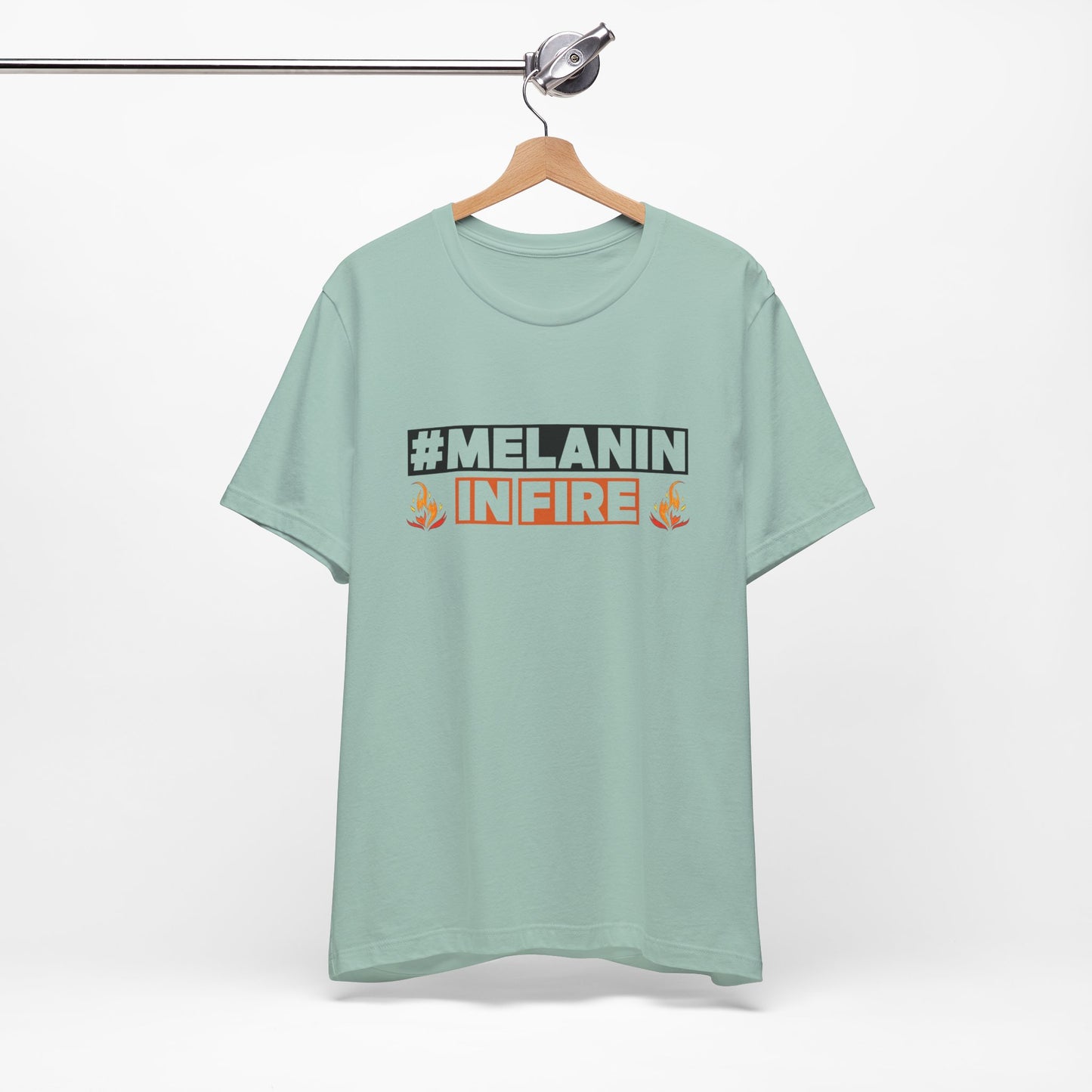 #MELANIN IN FIRE Tee - Empowering Unisex Jersey Short Sleeve, Black History Month, Gift for Friends, Pride Apparel, Urban Fashion