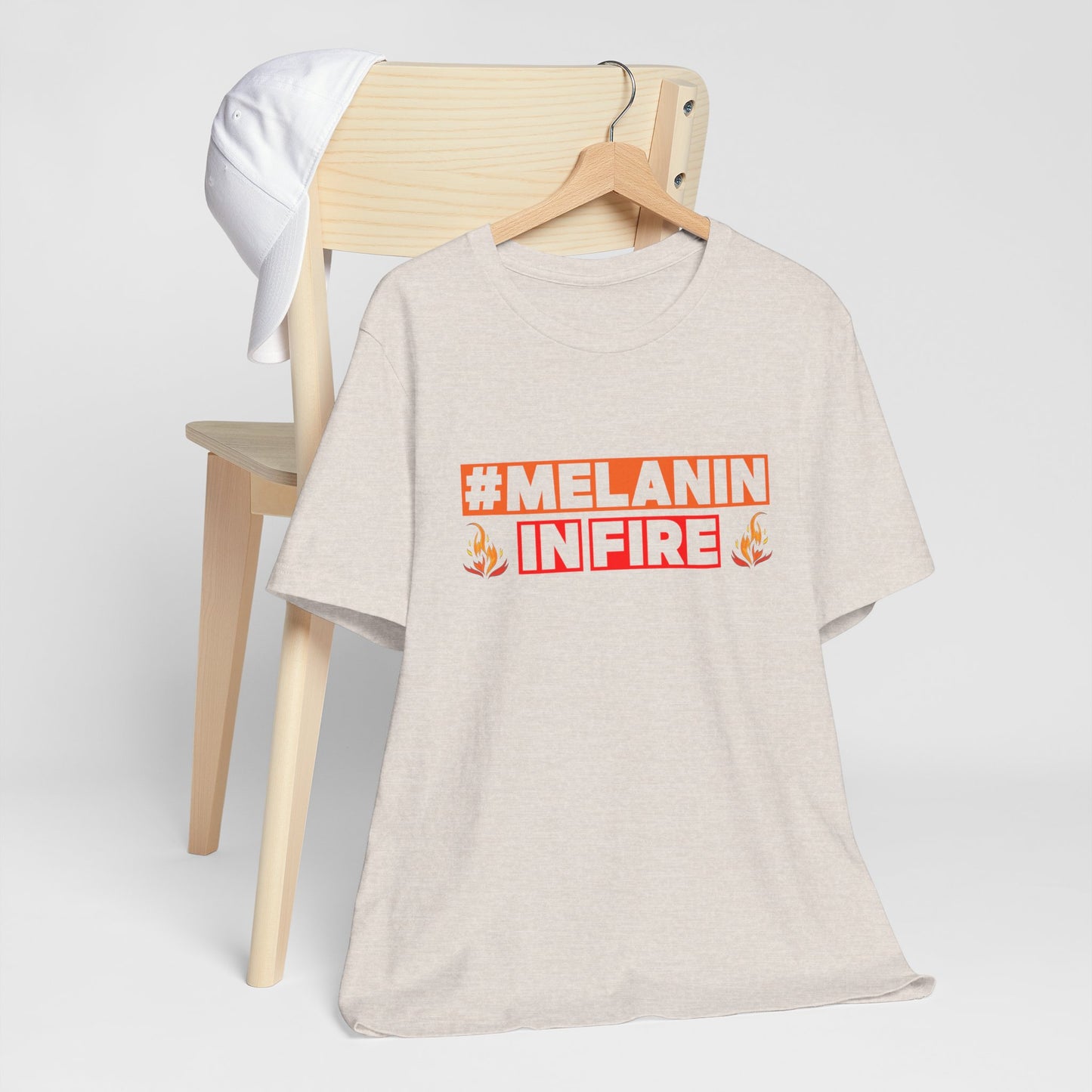 #MELANIN IN FIRE Unisex Jersey Tee, Summer Fashion, Afrocentric Shirt, Gift for Her, All-Occasion Top, Urban Lifestyle Wear