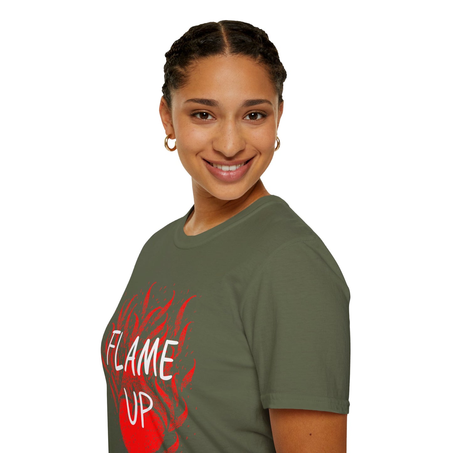 Fiery Motivation Unisex T-Shirt, Flame Up Graphic Tee, Gift for Fitness Lovers, Workout Apparel, Casual Wear