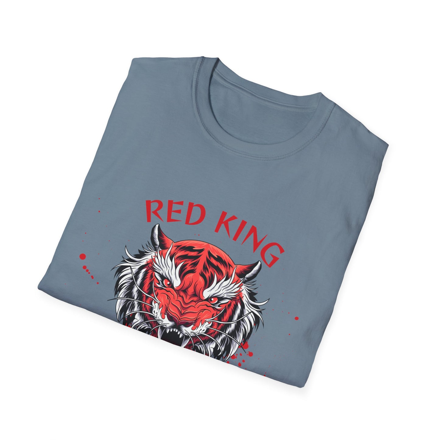 Fierce Red King Tiger T-Shirt, Bold Graphic Tee, Unisex Apparel, Streetwear Style, Gift for Animal Lovers