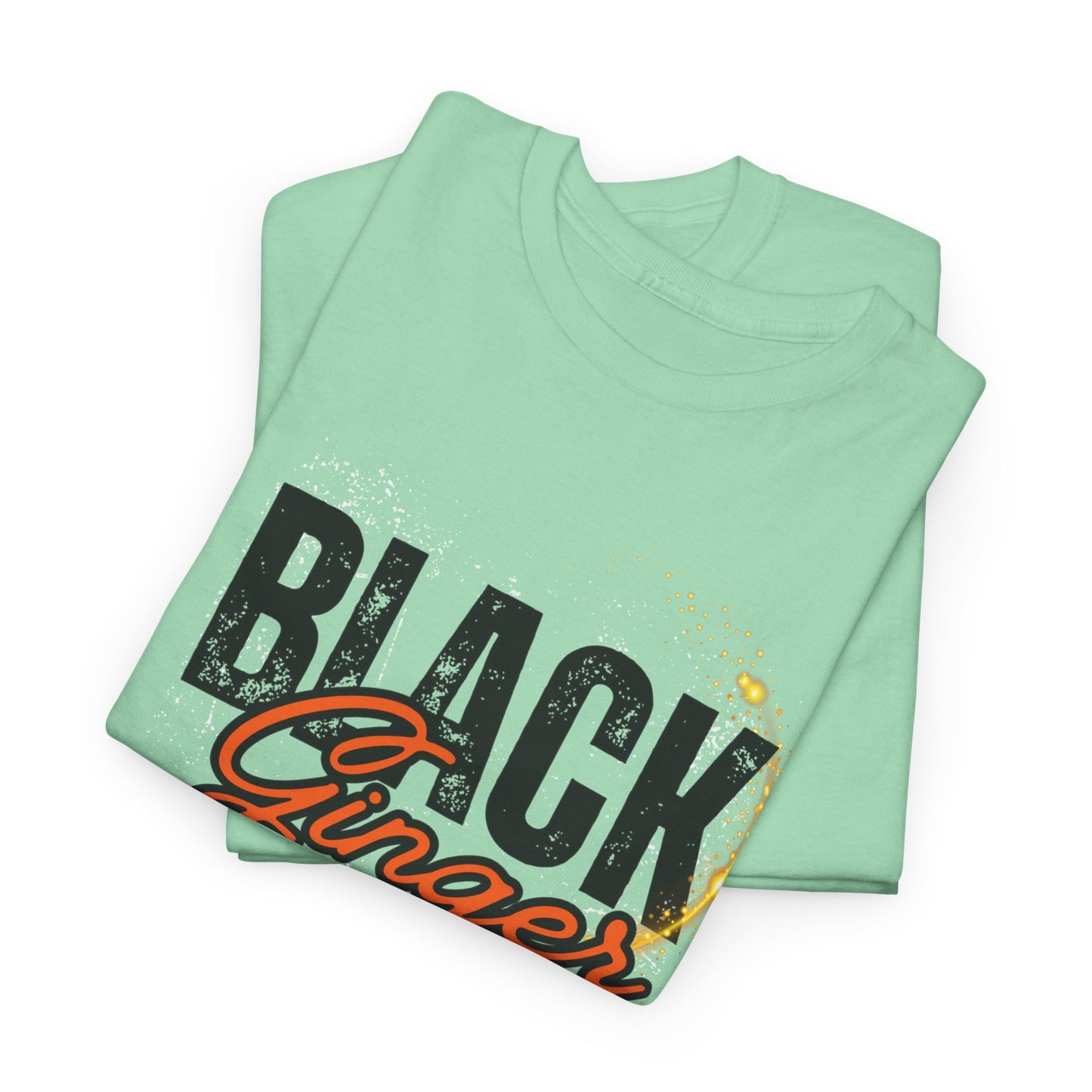 Unisex Heavy Cotton Tee with 'Black Ginger Magic' Design, Empowering Gift for Witches, Everyday Wear, Festivals, Spirituality