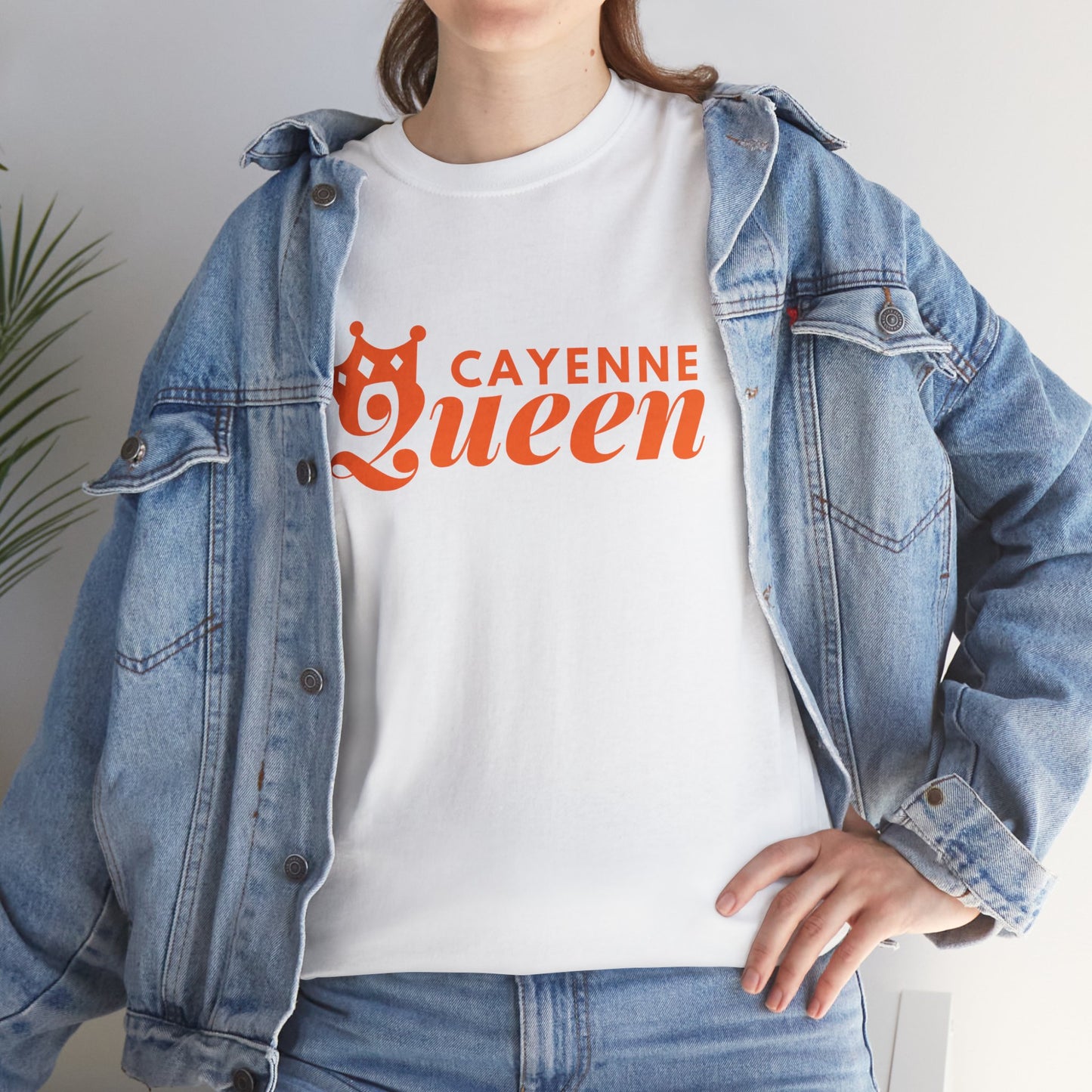 Cayenne Queen Unisex Heavy Cotton Tee, Casual Wear, Gift for Her, Birthday Shirt, Fun Quote Tee, Soft Cotton Top