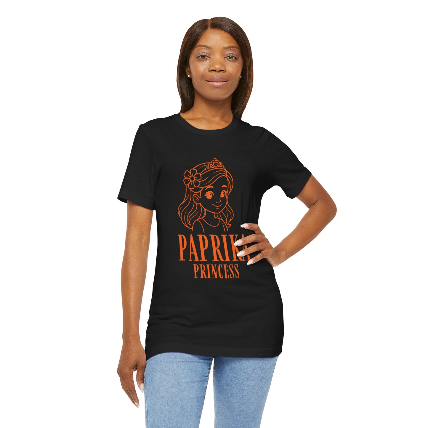 Paprika Princess Unisex Tee - Cute Graphic T-Shirt for Girls, Fun Casual Wear, Birthday Gift, Princess Theme, Gift for Kids